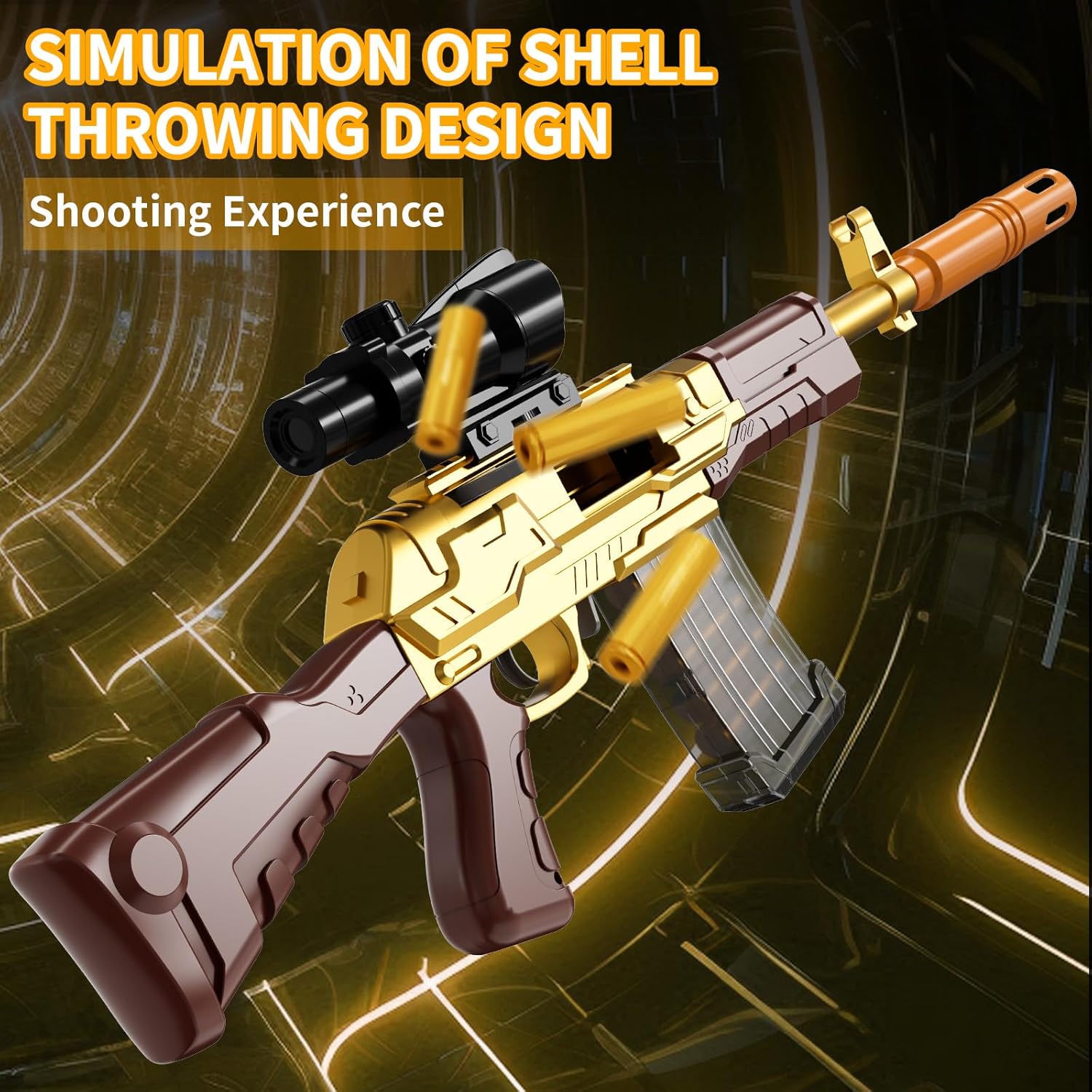 Toy Gun Models Foam Blasters Sniper Rifle Gold for Kids Children Ages 8-12 Year Old Boys Girls Teens Adults Soft Bullet Dart Shotgun Shell Ejecting Christmas Halloween Birthday Outdoor Shoot Game