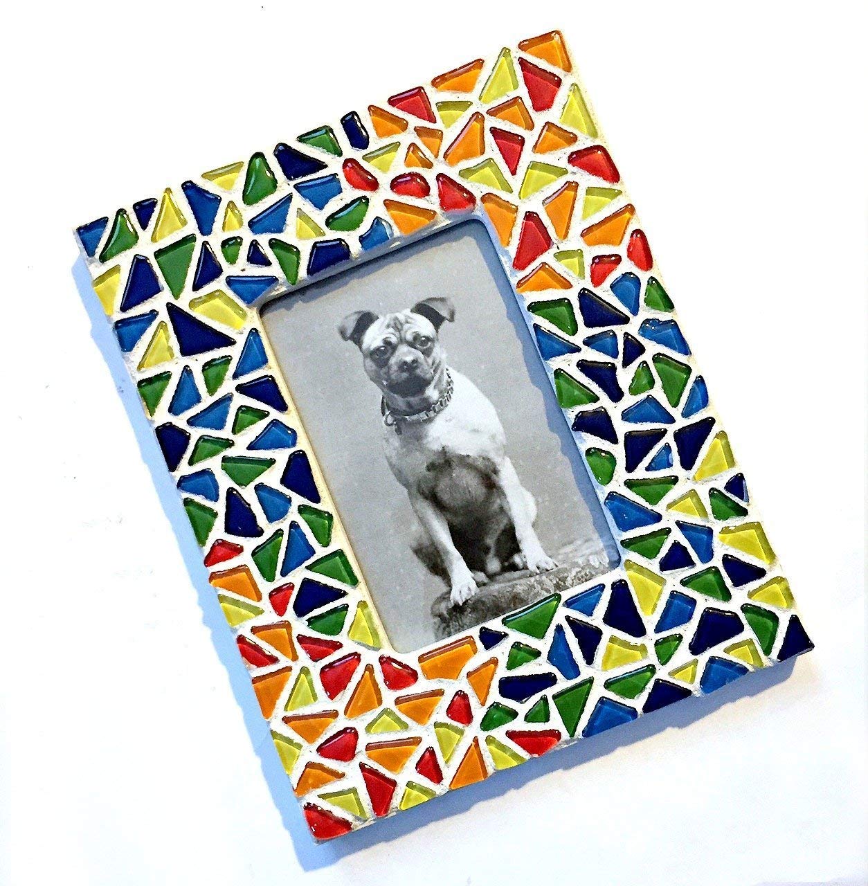 Mosaic Frame, Blue Yellow Green Red Mosaic Frame, Primary