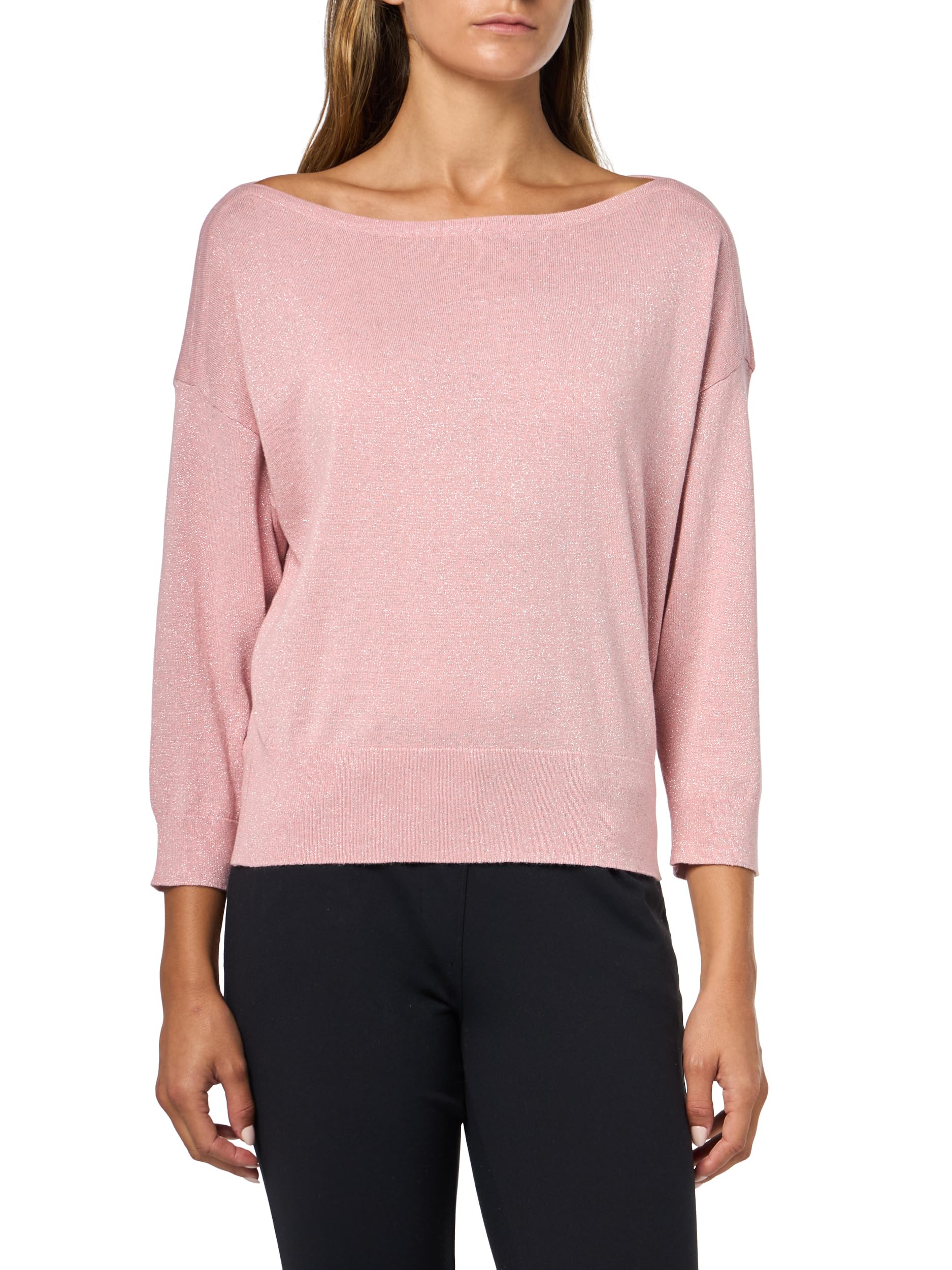 Nautica Womens Short Sleeve Lurex V-Neck Pullover
