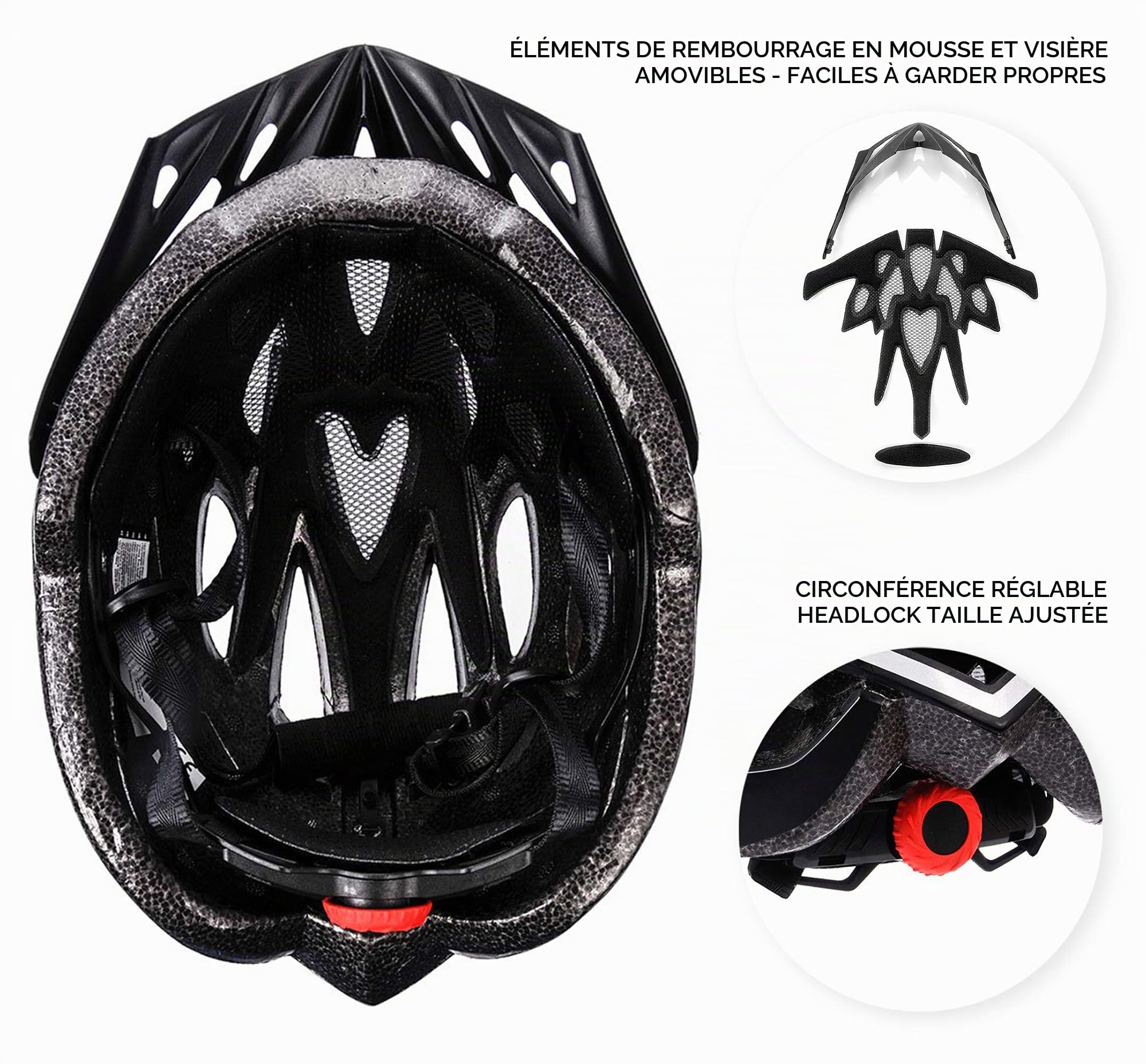 Meteor Casque Vélo Adulte Homme Femme Léger Réglable avec Visière, 23 Aérations Air Flow, Filet Anti-Insectes, Éléments Réfléchissants, Casque Cyclisme Route VTT Ville – Shimmer