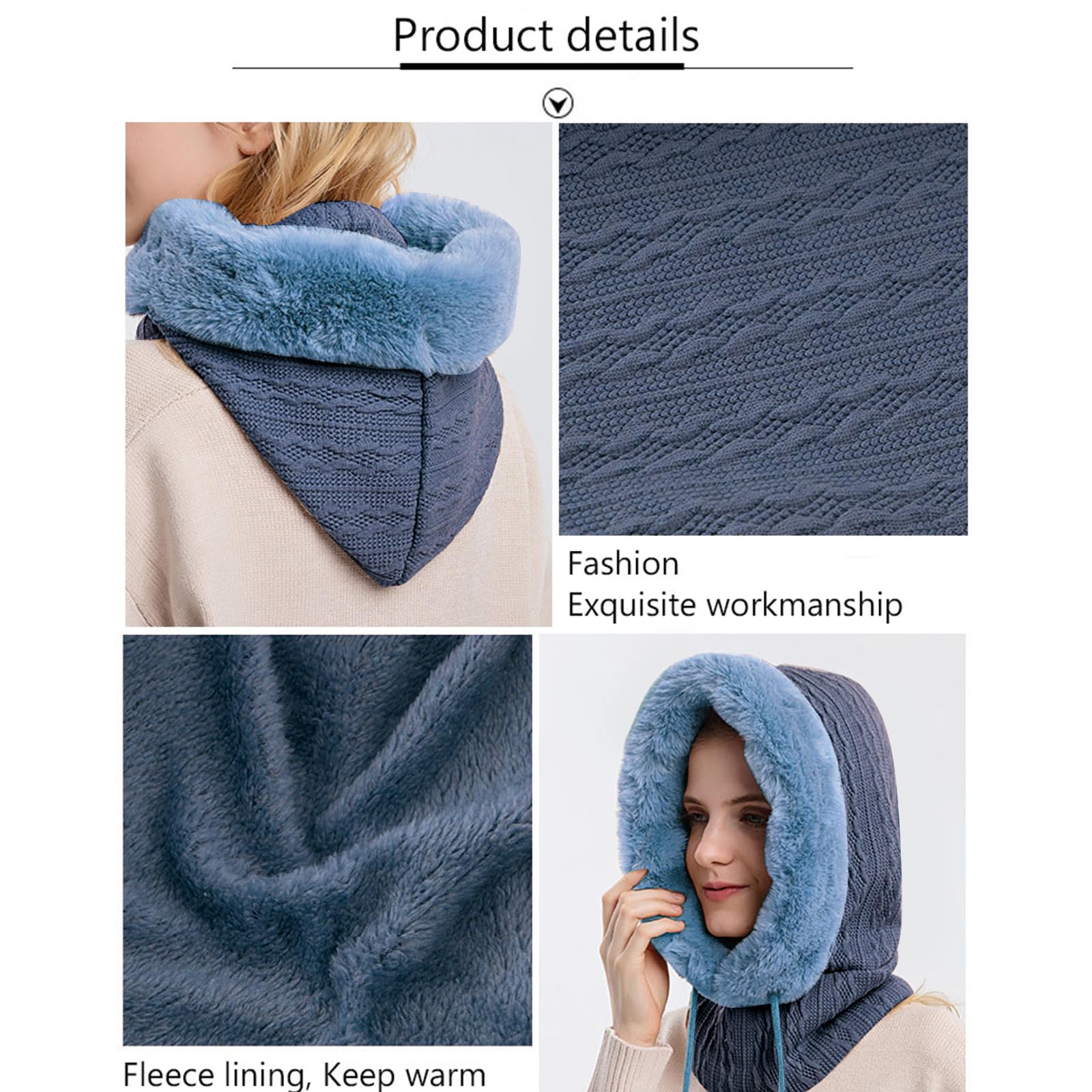 YAMEE Pasamontañas Invierno para Mujer,Balaclava Máscara Moto de Punto,Gorro Cálido De Invierno para Clima Frío Esquí al Aire Libre Montaña Senderismo