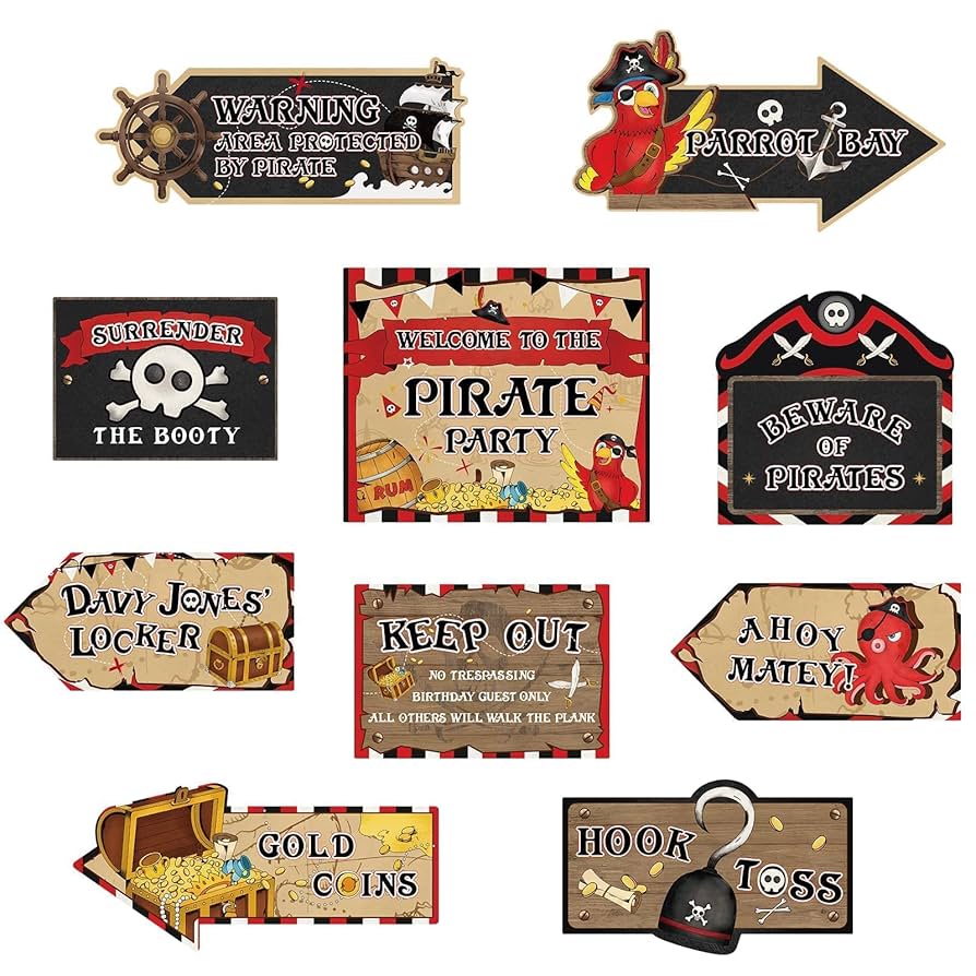 amazon-com-pirate-party-decorations-10pcs-pirate-birthday-party-sign-decorations-for-kids-boys-adventure-theme-birthday-party-favors-supplies-funny-parrot-pirate-decor-for-door-home-garden-yard-wall-decor for Free Printable Pirate Party Food Labels Amazon.com: Pirate Party Decorations - 10PCS Pirate Birthday Party Sign Decorations for Kids Boys Adventure Theme Birthday Party Favors Supplies Funny Parrot Pirate Decor for Door Home Garden Yard Wall Decor : for Free Printable Pirate Party Food Labels