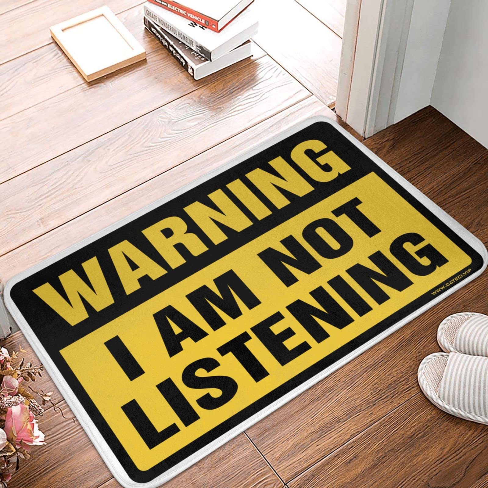 Tapis de porte extérieur 65x90 cm paillasson de printemps humour Thankful résistant