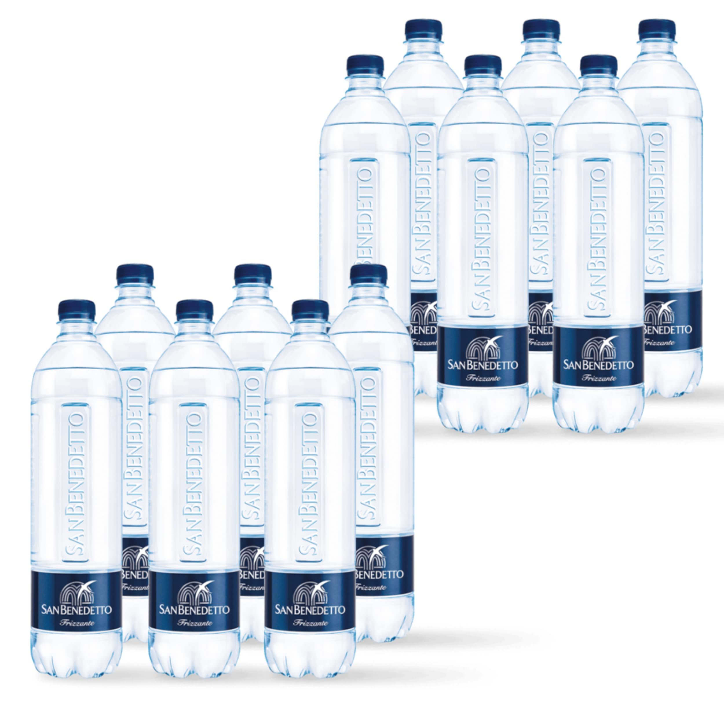 Acqua San Benedetto Tower Frizzante 1l | Acqua Minerale Frizzante Tower Icon Fonte Benedicta | Confezione da 12 Bottiglie di PET da 1000ml