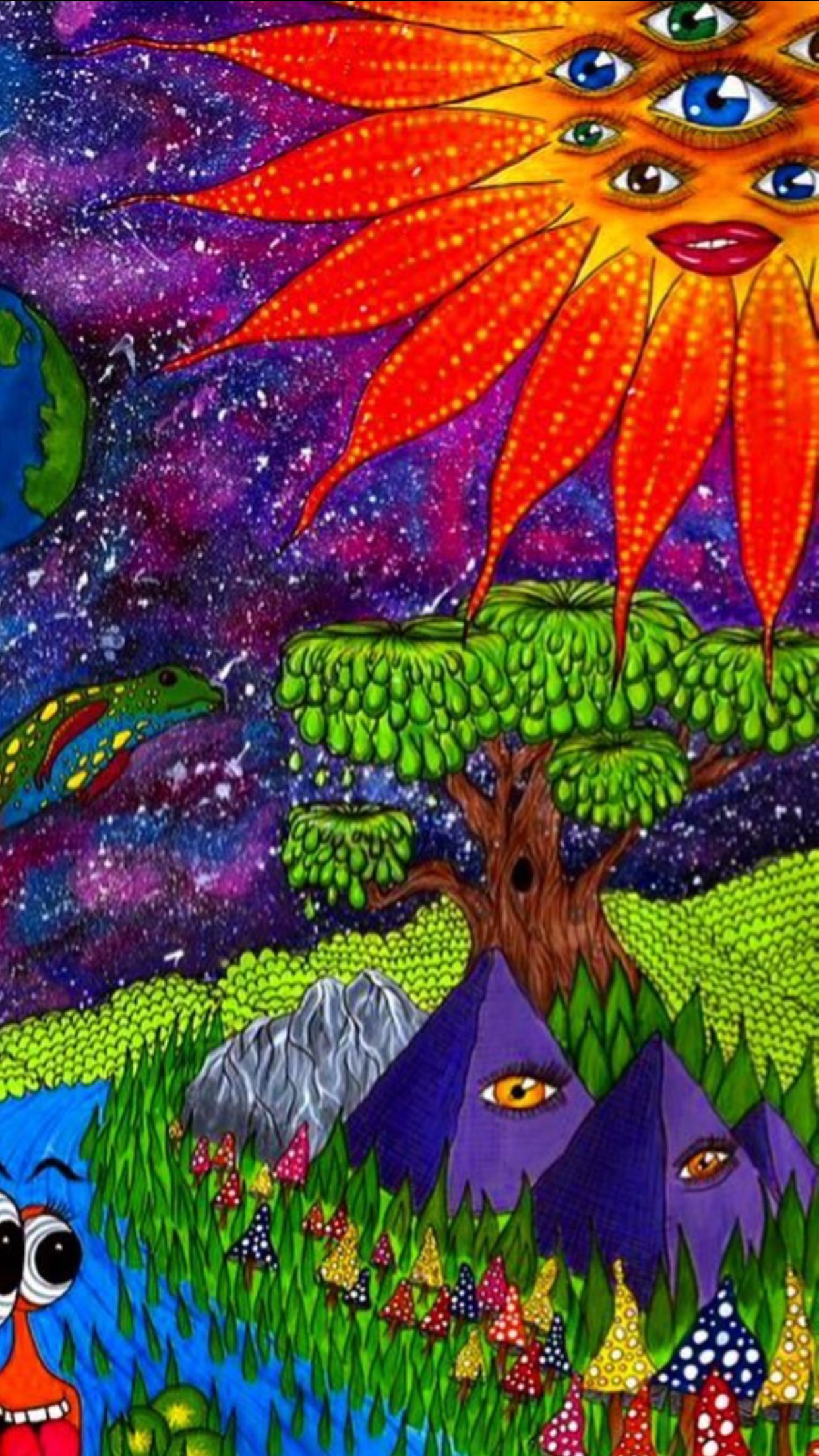 Art By Emily Rae Alice in Wonderland Trippy Outer Space Poster