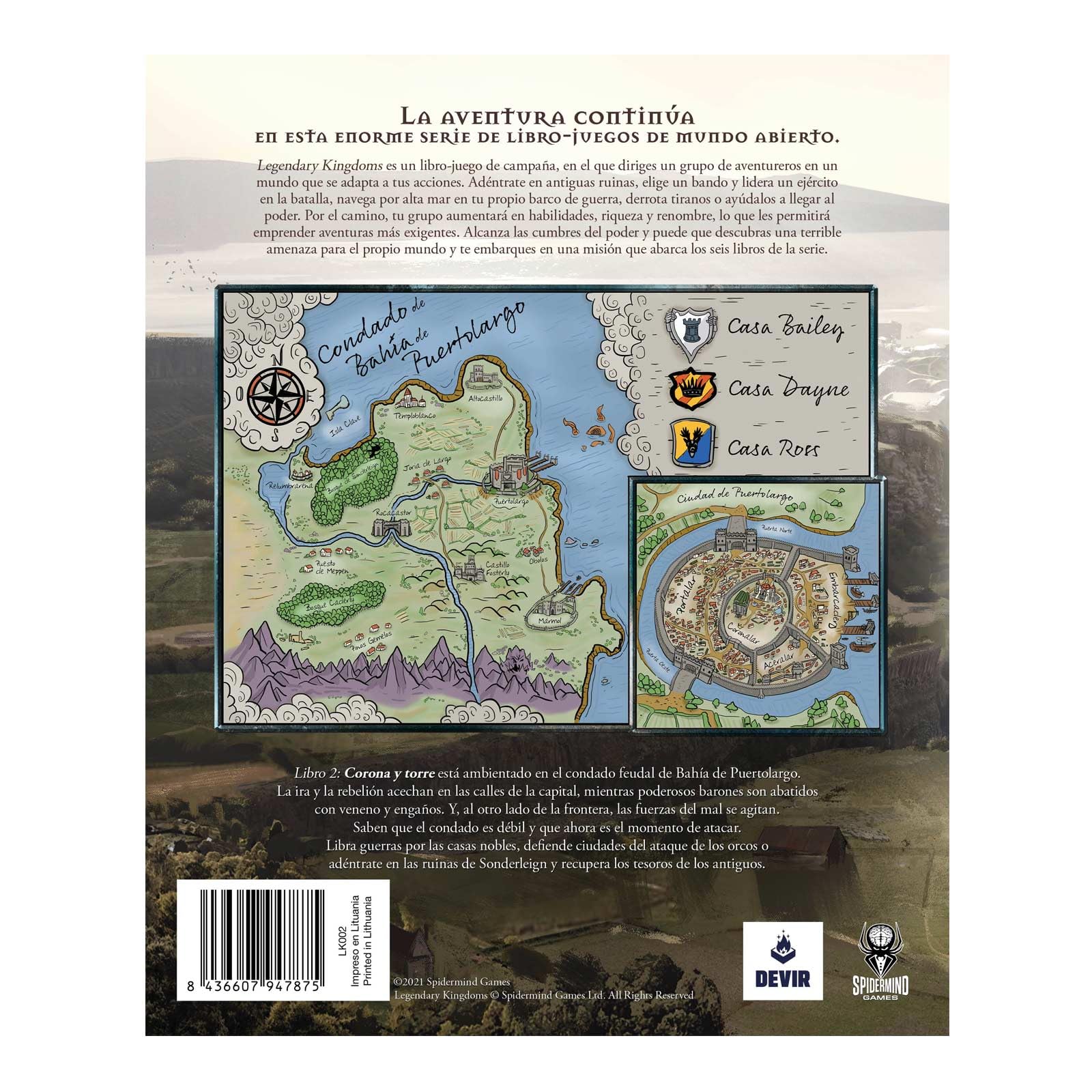 Devir – Legendary Kingdoms: Corona y Torre | Libro-Juego, Aventura Épica de rol en Mundo Abierto, Campaña Interactiva de Fantasía Medieval (LK2CORONA)