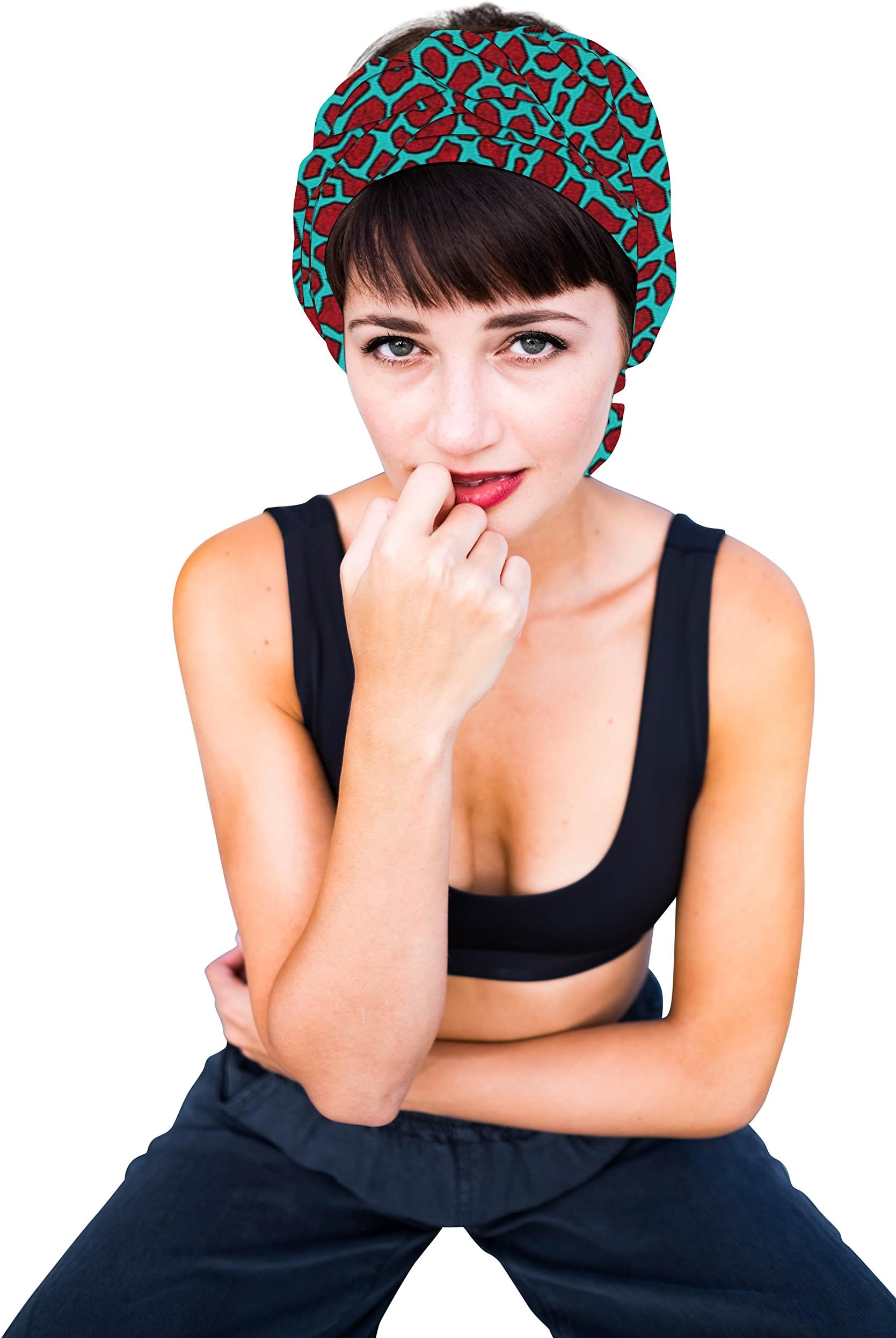 DESIGN 85 Teal | SMALL HEAD WRAP | African Headband | ROYAL HEAD WRAPS