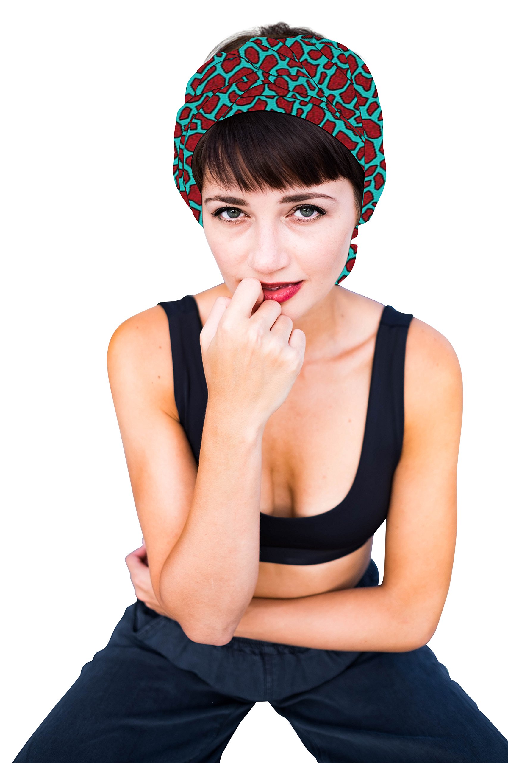 DESIGN 85 Teal | SMALL HEAD WRAP | African Headband | ROYAL HEAD WRAPS
