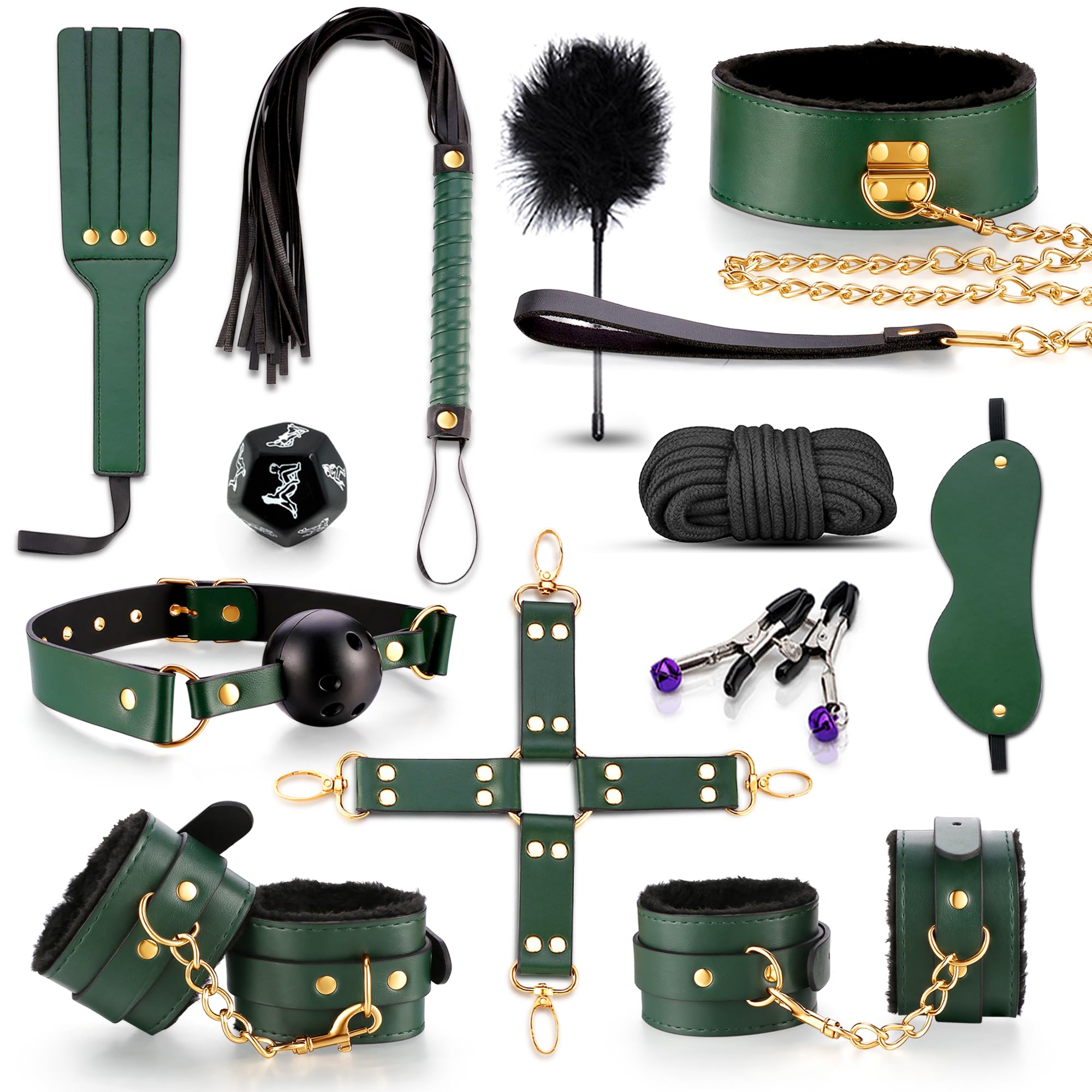 Bondage BDSM Set Sex toys Fesseln 15pcs sex toyset mit Handschellen Fußfesse Sex spielzeug für Männer Frauen und Paare