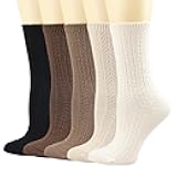 Mcool Mary Womens Crew Socks Casual Thick Knit Warm Comfy Bootie Dress Winter Socks for Ladies 5 Pairs