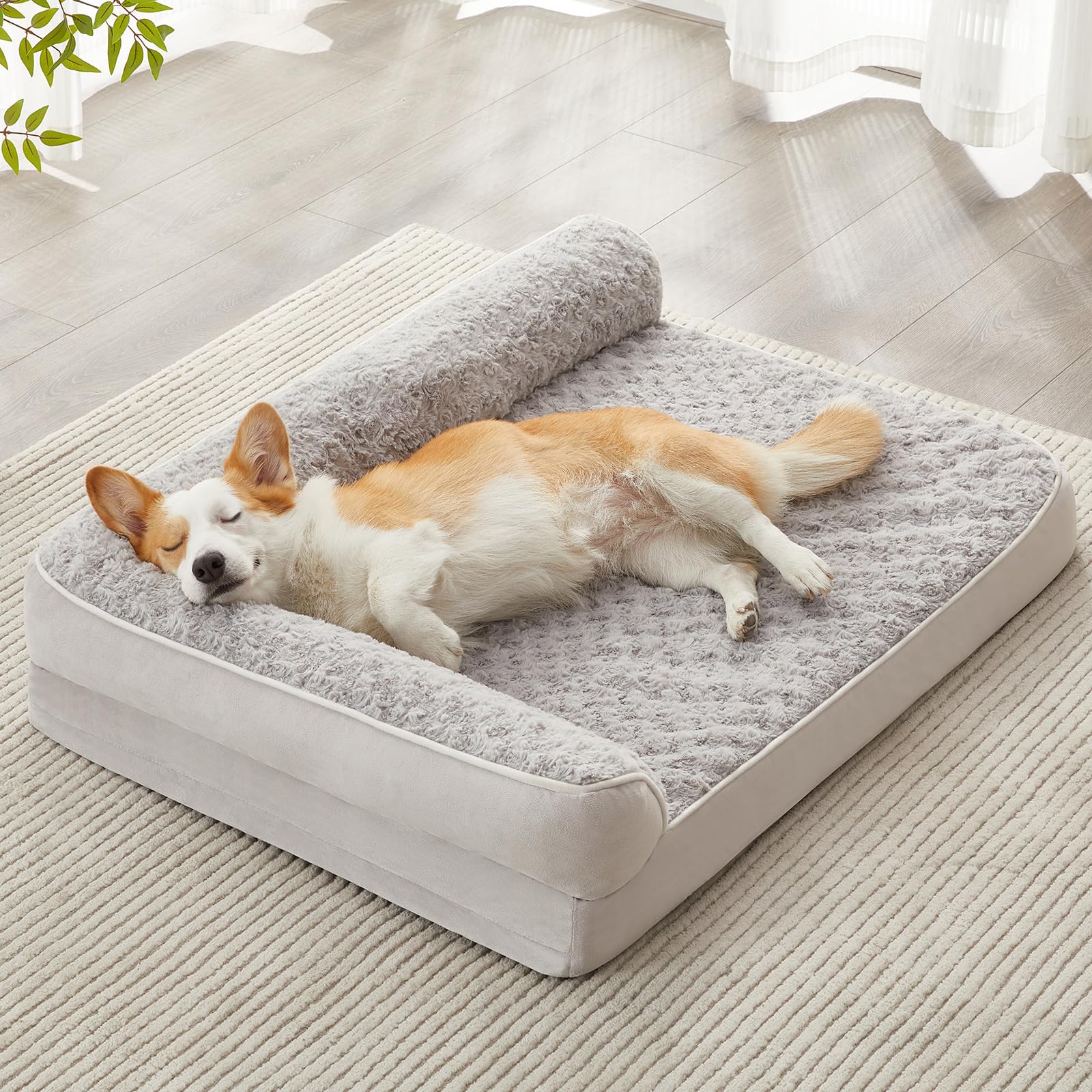 BFPETHOME Orthopedic Dog Beds for Large Dogs-Waterproof Sofa Dog Bed with Removable Washable Cover, Large Pet Bed with Waterproof Lining and Nonskid