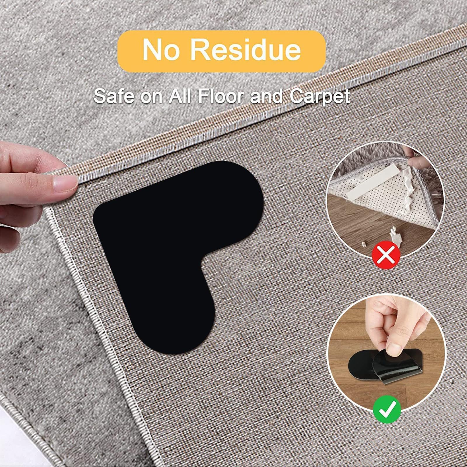 Lot De 24 Anti-Dérapants Tapis Rug Grippers - Adhésifs Réutilisables Pour Tapis