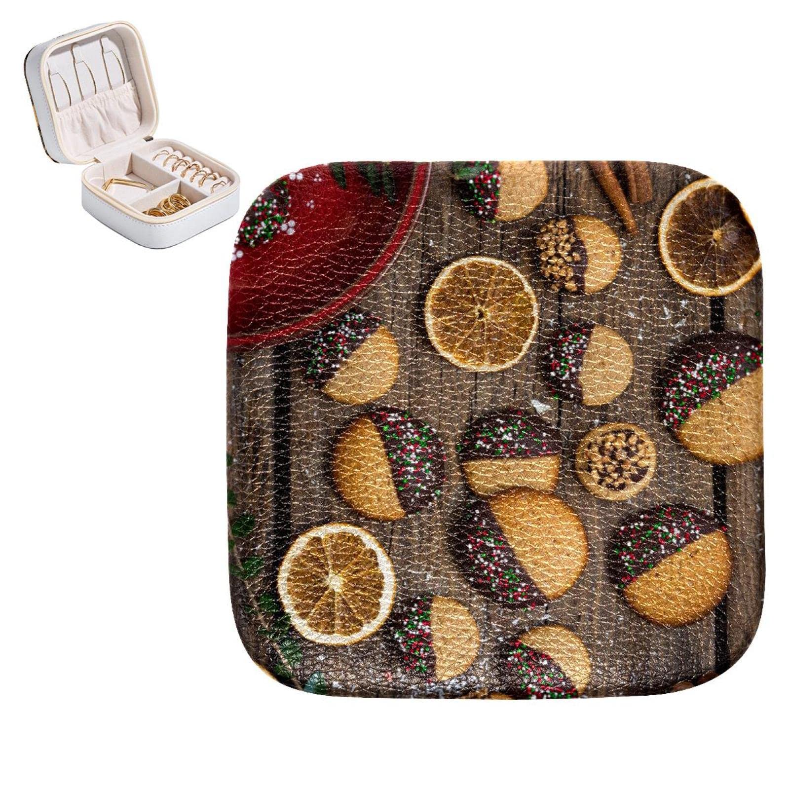 Petite boîte à bijoux en planche en bois sculptée style chocolat et biscuits