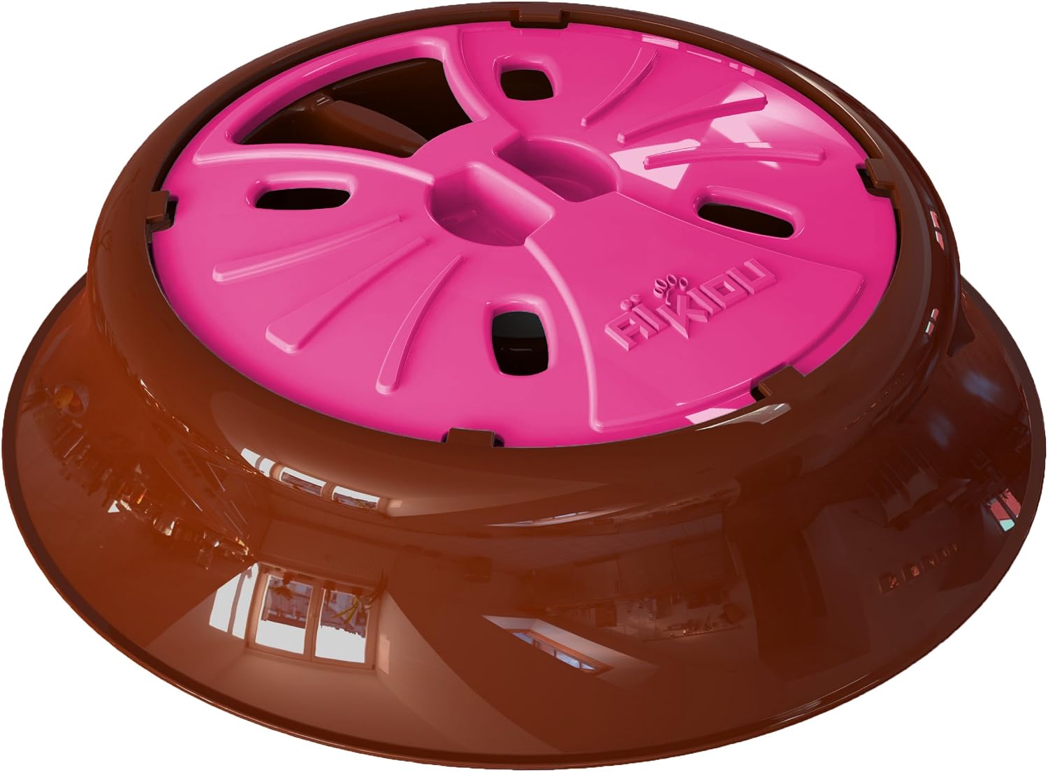 Aikiou Junior Slow Pet Feed Bowl, Brown/Pink