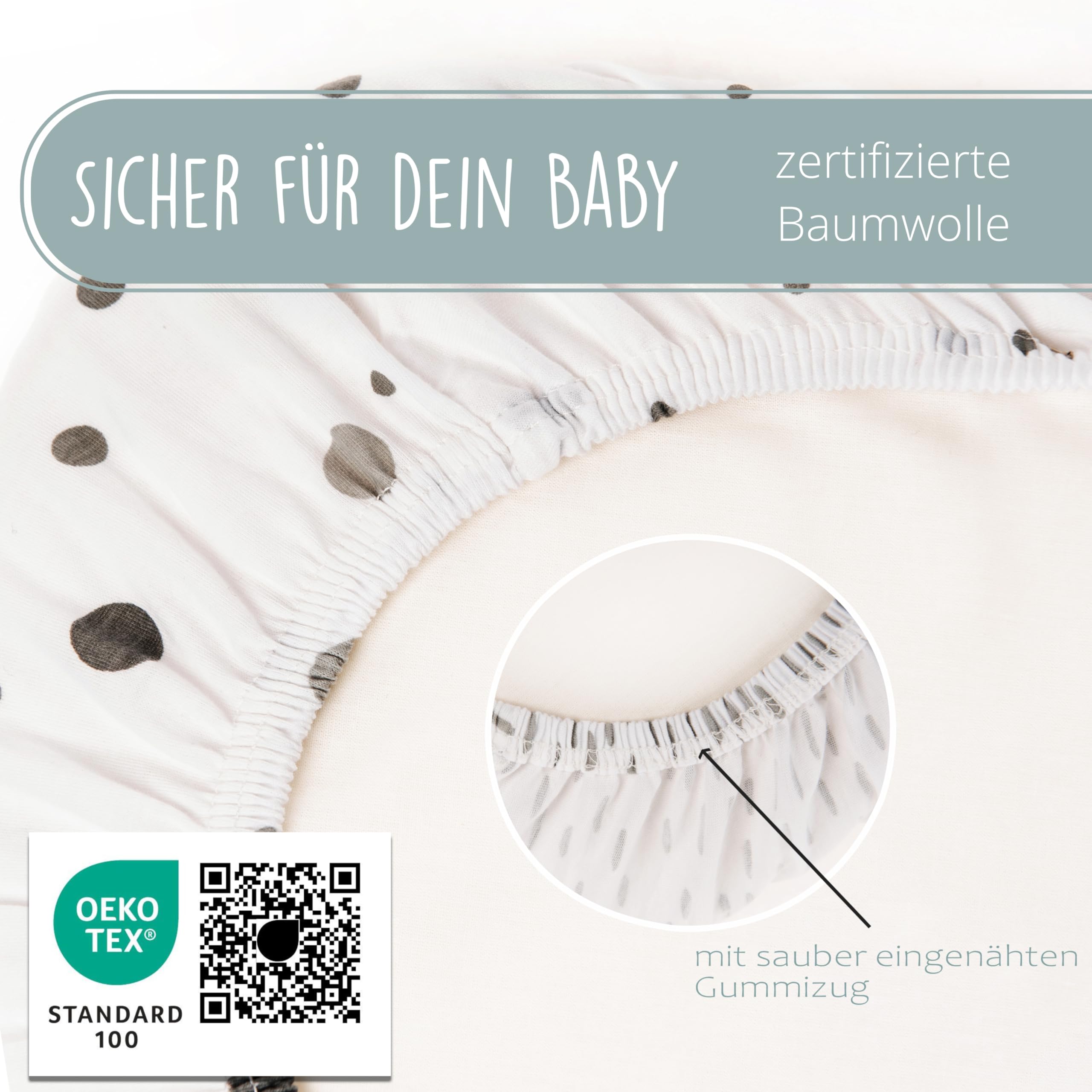 Lenzuola Per Navicella E Carrozzina Neonato - Set Di 2 In Cotone Biologico GOTS, Sabbia - Foto 12