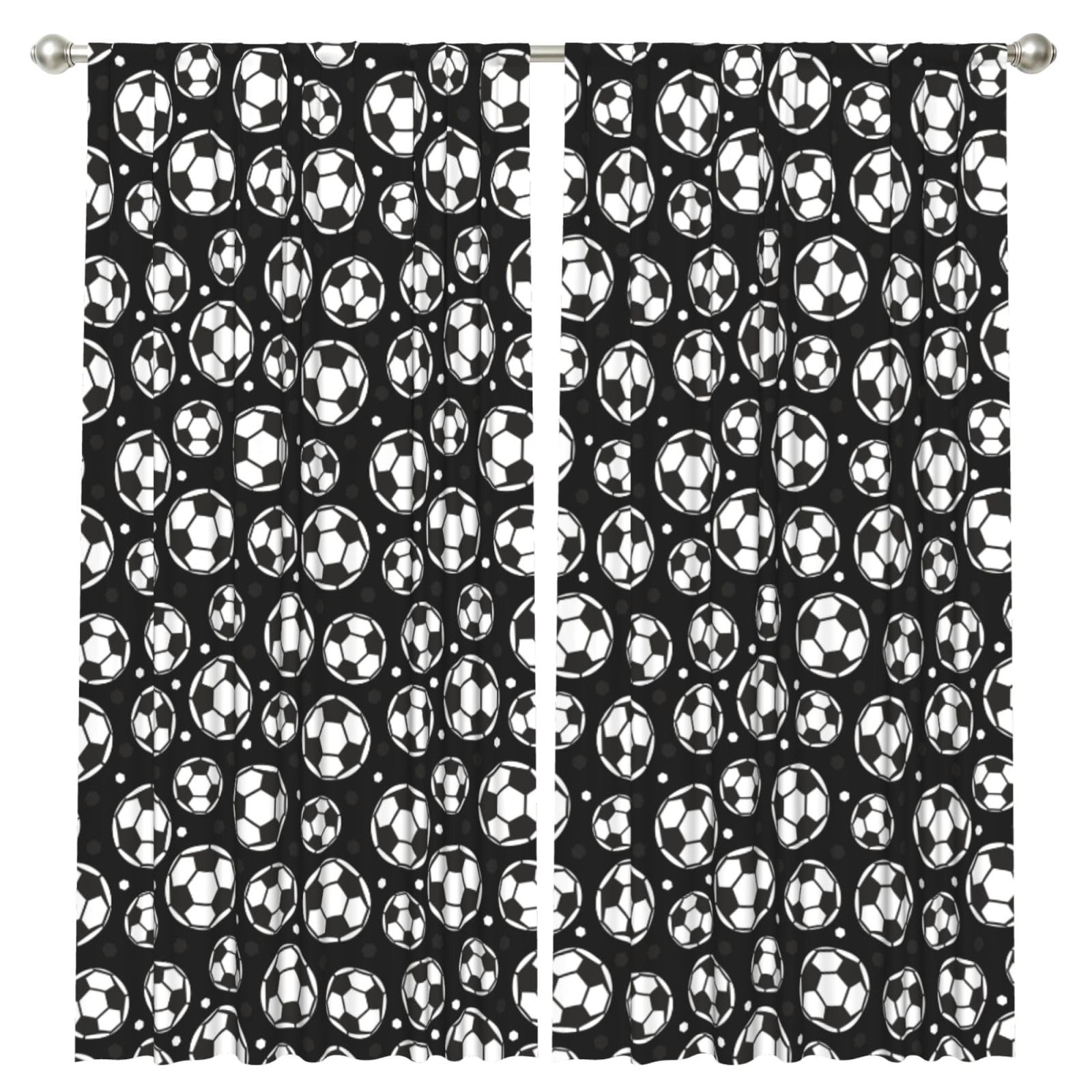 InOmak Football, 2 Panels Window Curtains 52 x 84 Inch Blackout Curtains for Living Room Bedroom