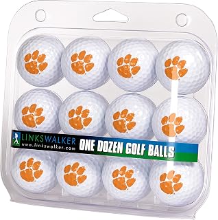 LinksWalker Collegiate Golf Balls 12 Ball Gift Pack Regulation Size 2-Piece Balls