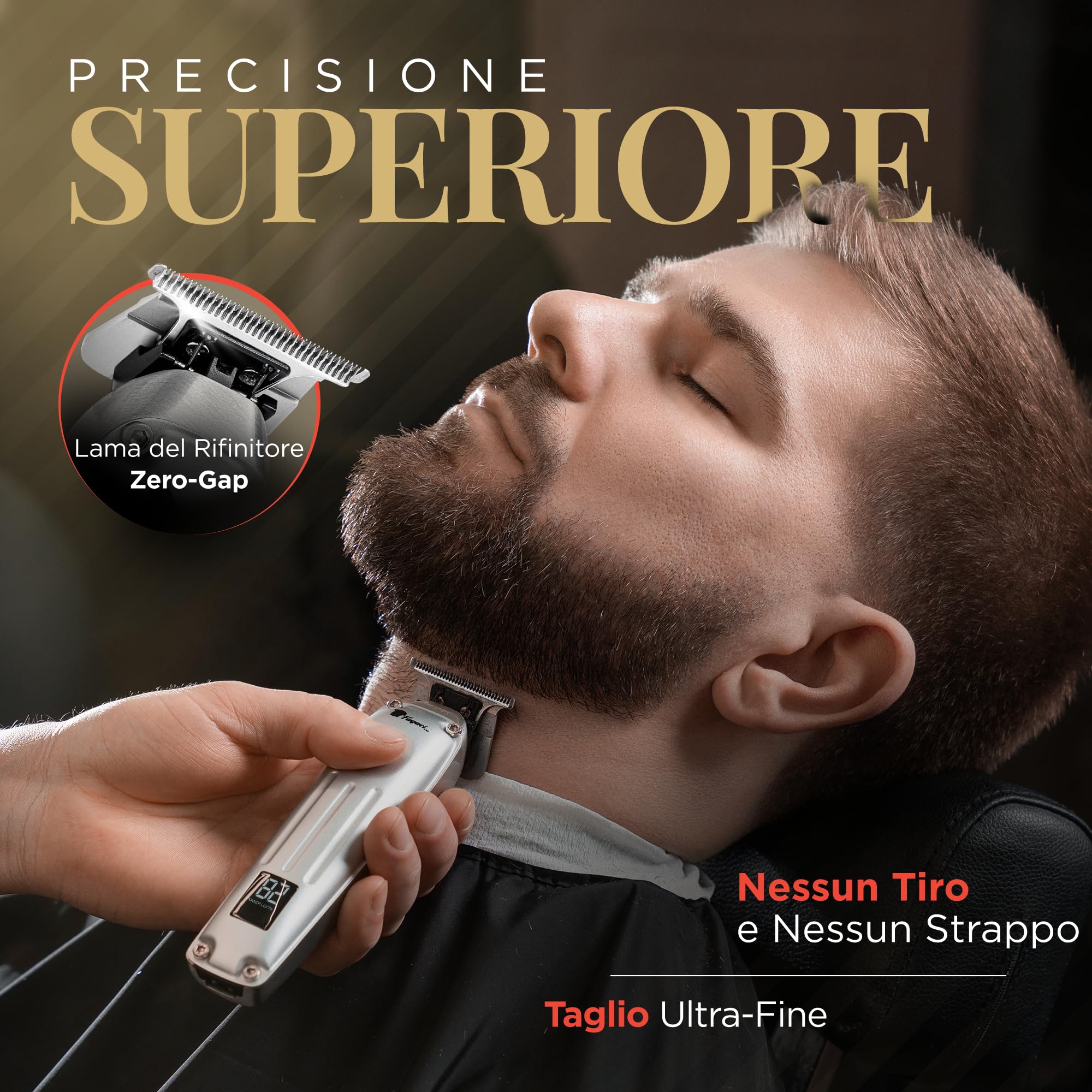 Fagaci Tagliacapelli e Regolabarba Uomo, Lame Fade e Taper | Lame facili da cambiare, premi e incastra, Linee nitide e fade dettagliati, Taglio fresco senza surriscaldare