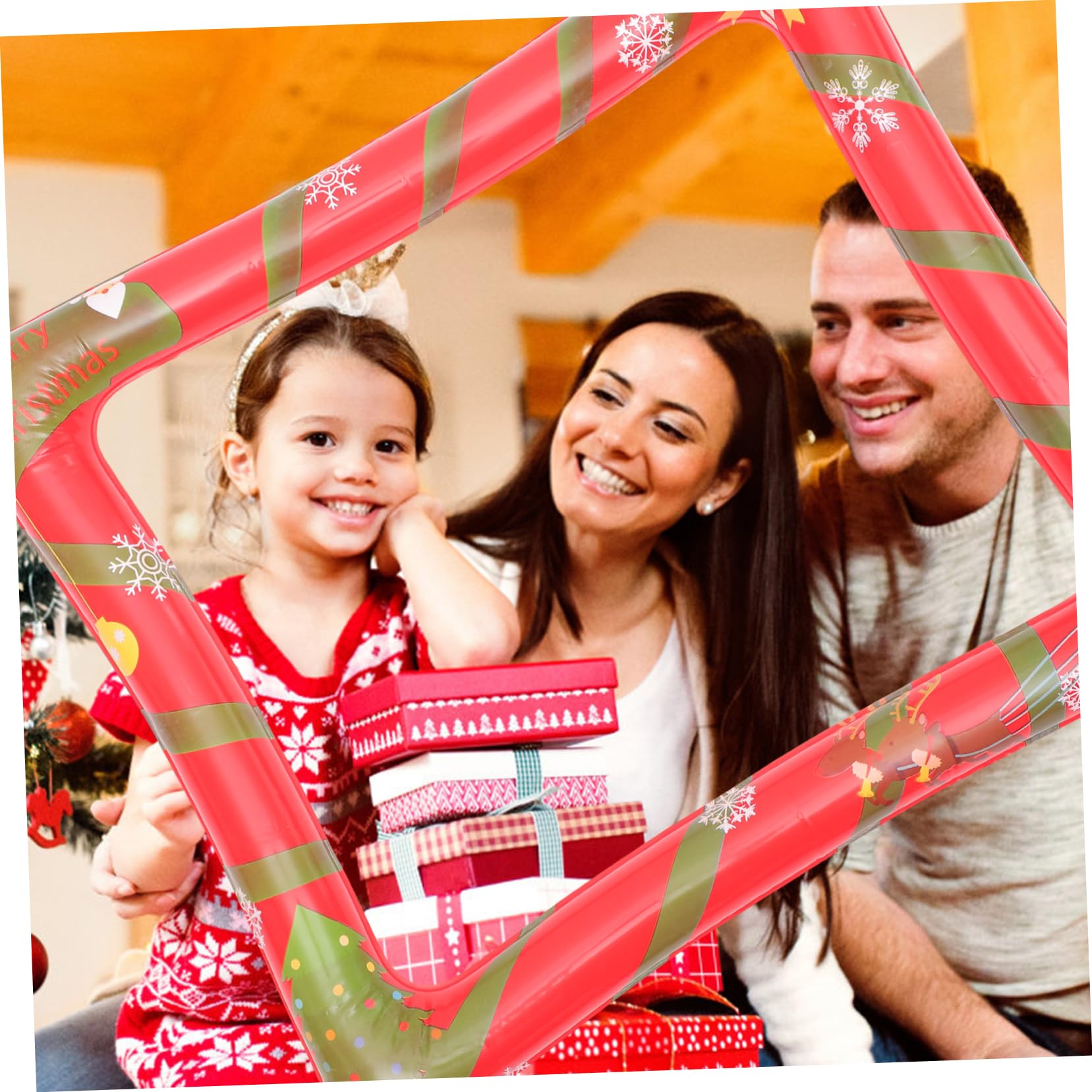 2stücke Aufblasbarer Weihnachtsfotorahmen Foto-Halter Für Party-Requisiten Weihnachtsfoto-Ornament Luftdicht Und Sicher