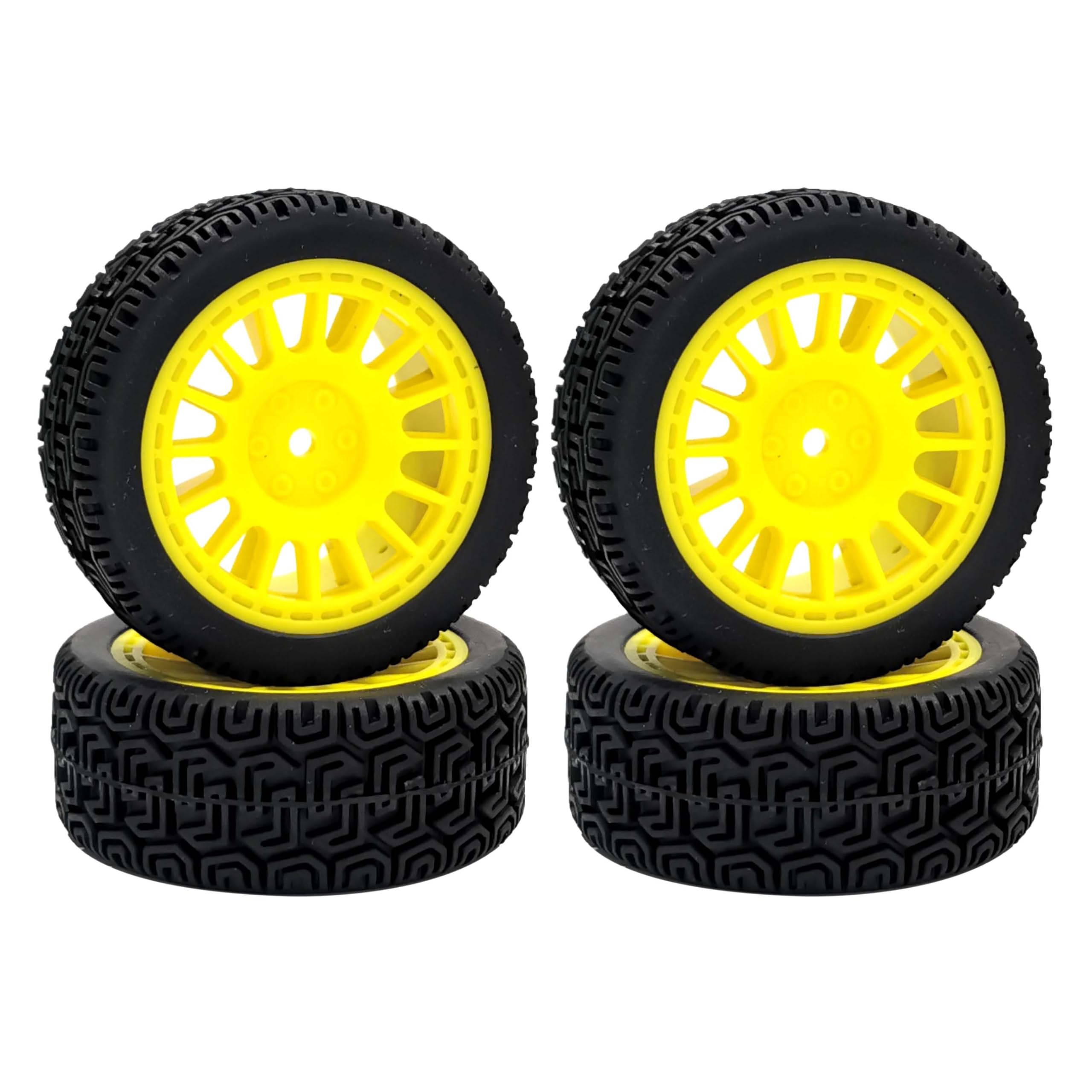 KEEDA 68mm Rubber Tyres and Wheels for 1/10 RC On Road Car 1/16 RC Rally Car HSP 94123 HPI Kyosho Tamiya (Red)