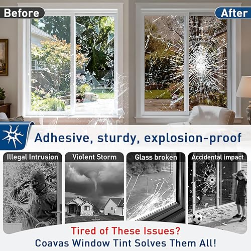 Vista 29 de Coavas - Película de privacidad para ventana no adhesiva, película translúcida de aves para ventana, película estática, adhesivos de ventana