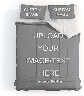 Custom Comforter Set with Photos - Personalized Customized Picture Bedding Sets (1 Comforter and 2 Pillow Cases)