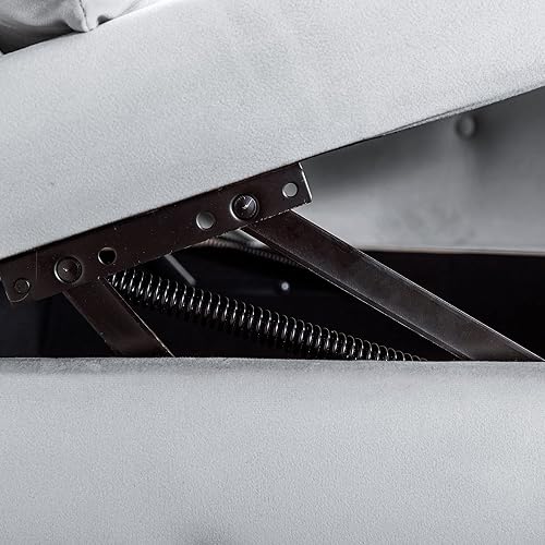 Miniatura 30 de Polibi Tumbona pequeña de 58 pulgadas con cabeza de clavos, moderna tumbona de terciopelo copetuda para sala de estar u oficina, sofá de descanso /