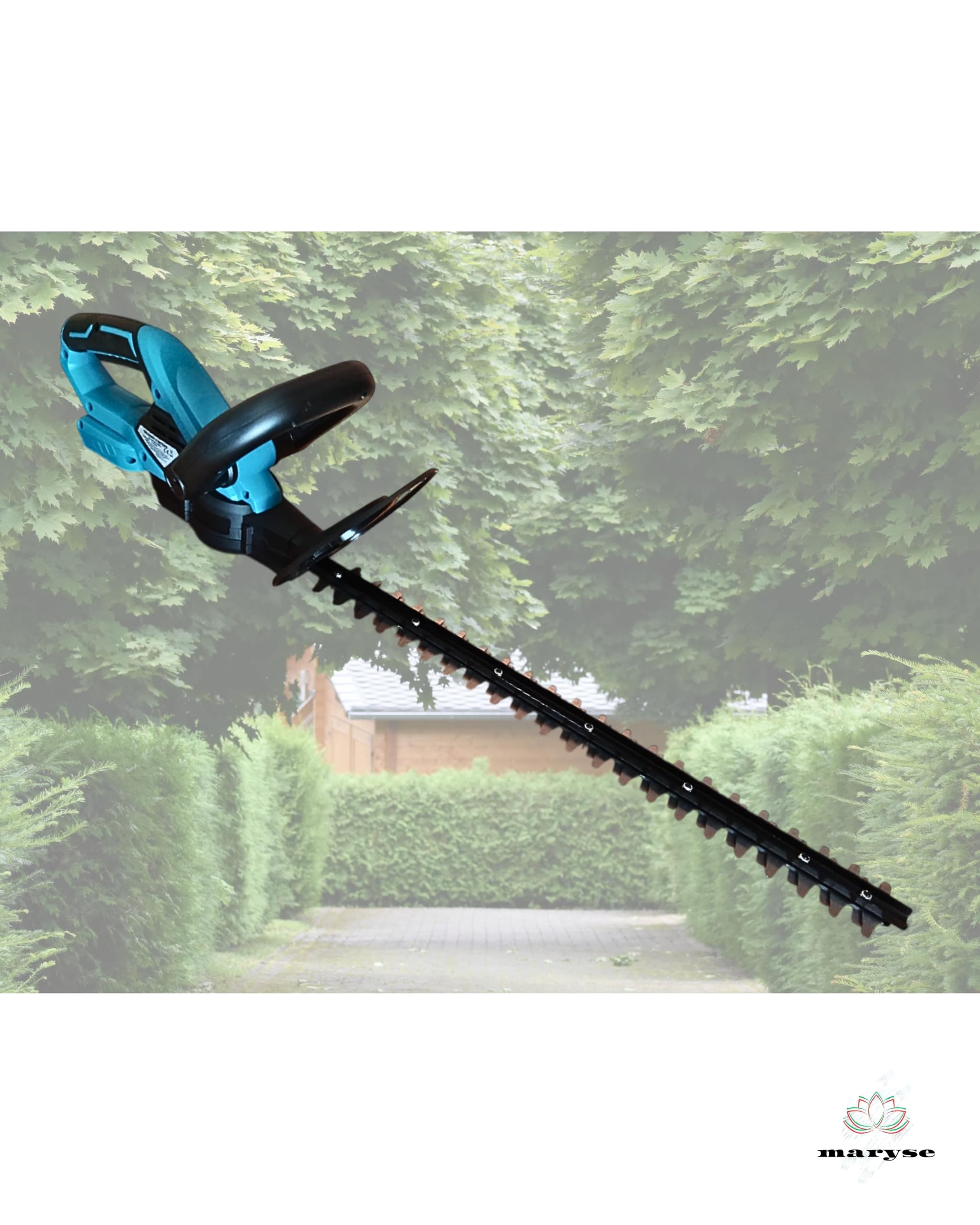 Tagliasiepe a Batteria con 2 Batterie Lunghezza di Taglio 510 mm, Leggero, Potente, Senza Fili - Ideale per Giardini e Siepi