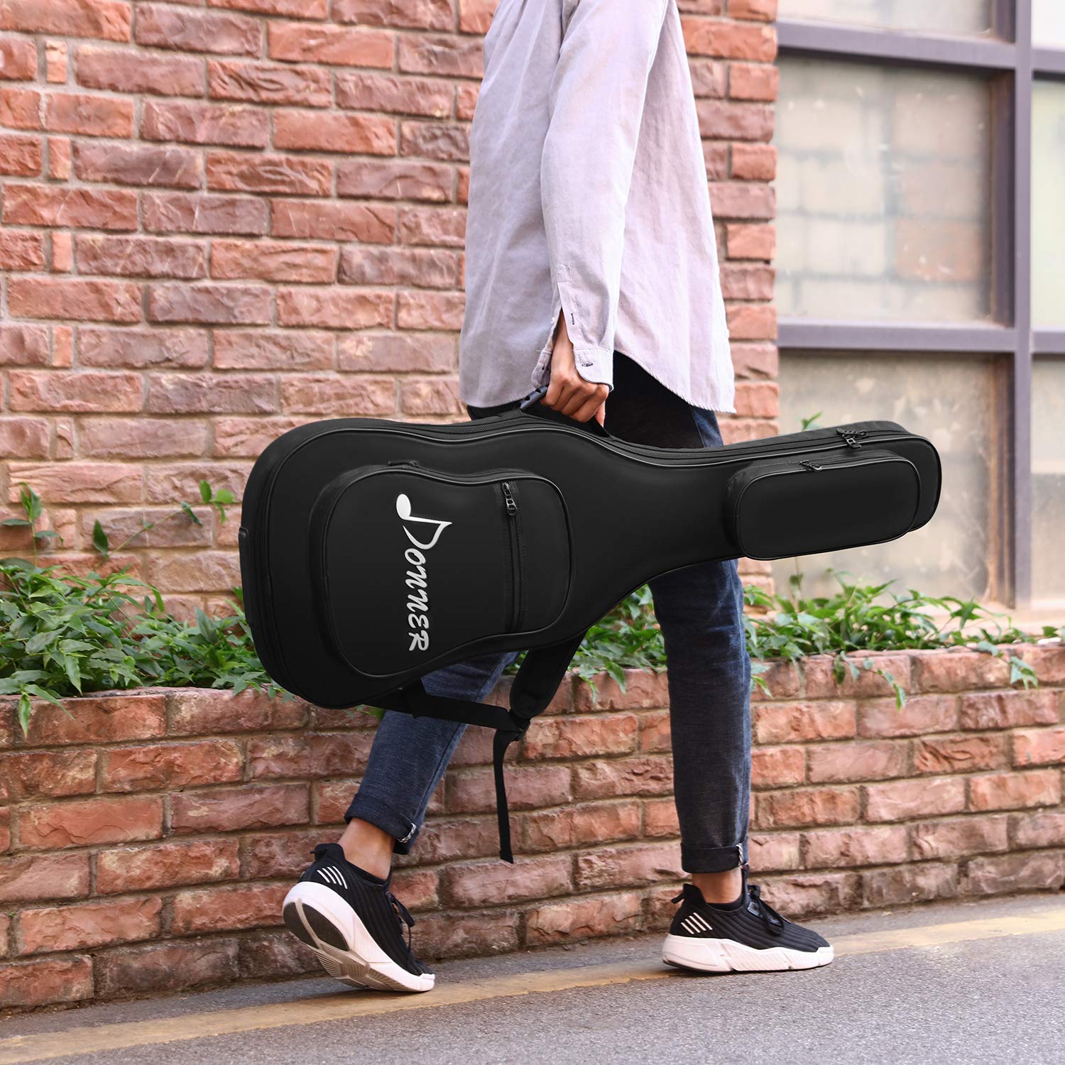 Donner Funda Guitarra Electrica de 39 Pulgadas Acolchada 12mm, Bolsa Guitarra Electrica de Acolchada 600D Ripstop Impermeable Nailon a Prueba de Polvo Suave con Correa Ajustable