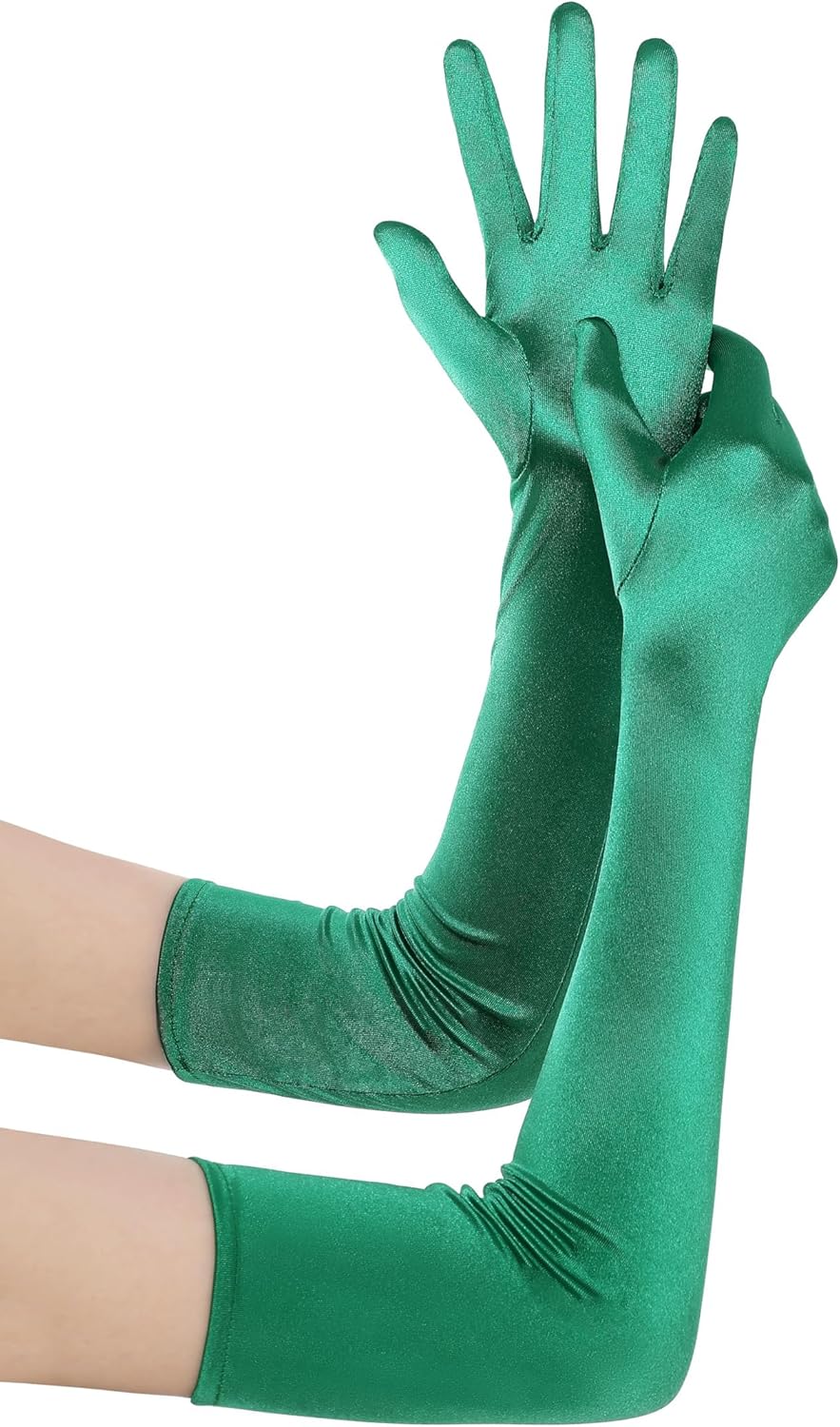 BABEYOND Long Opera Party 1920s Satin Tea Party Gloves Costume Stretchy Adult Size Elbow Length Bridal Gloves