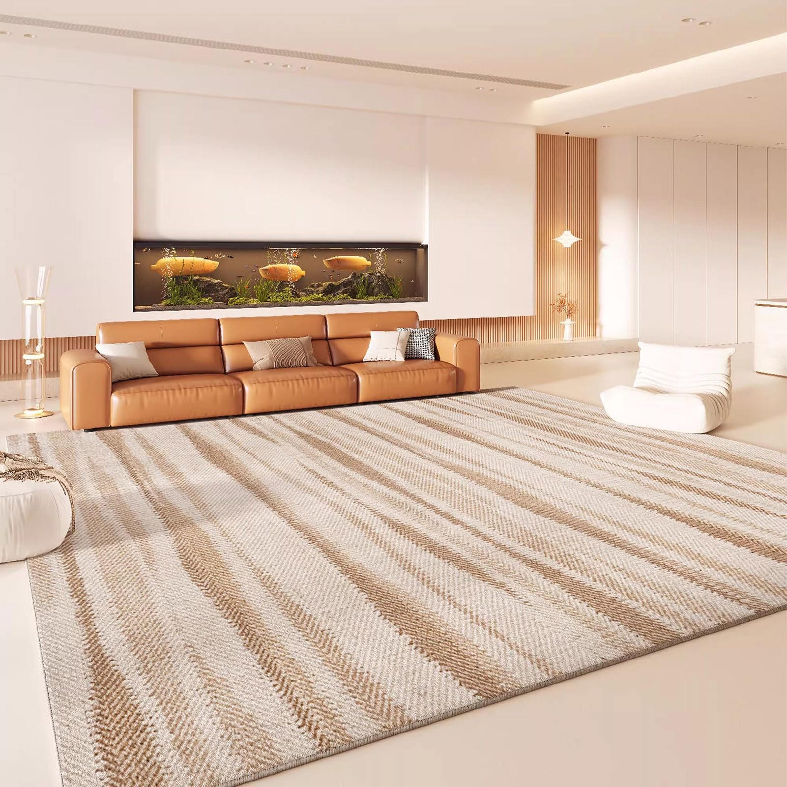 Tapis moderne abstrait haut de gamme et doux à poils longs