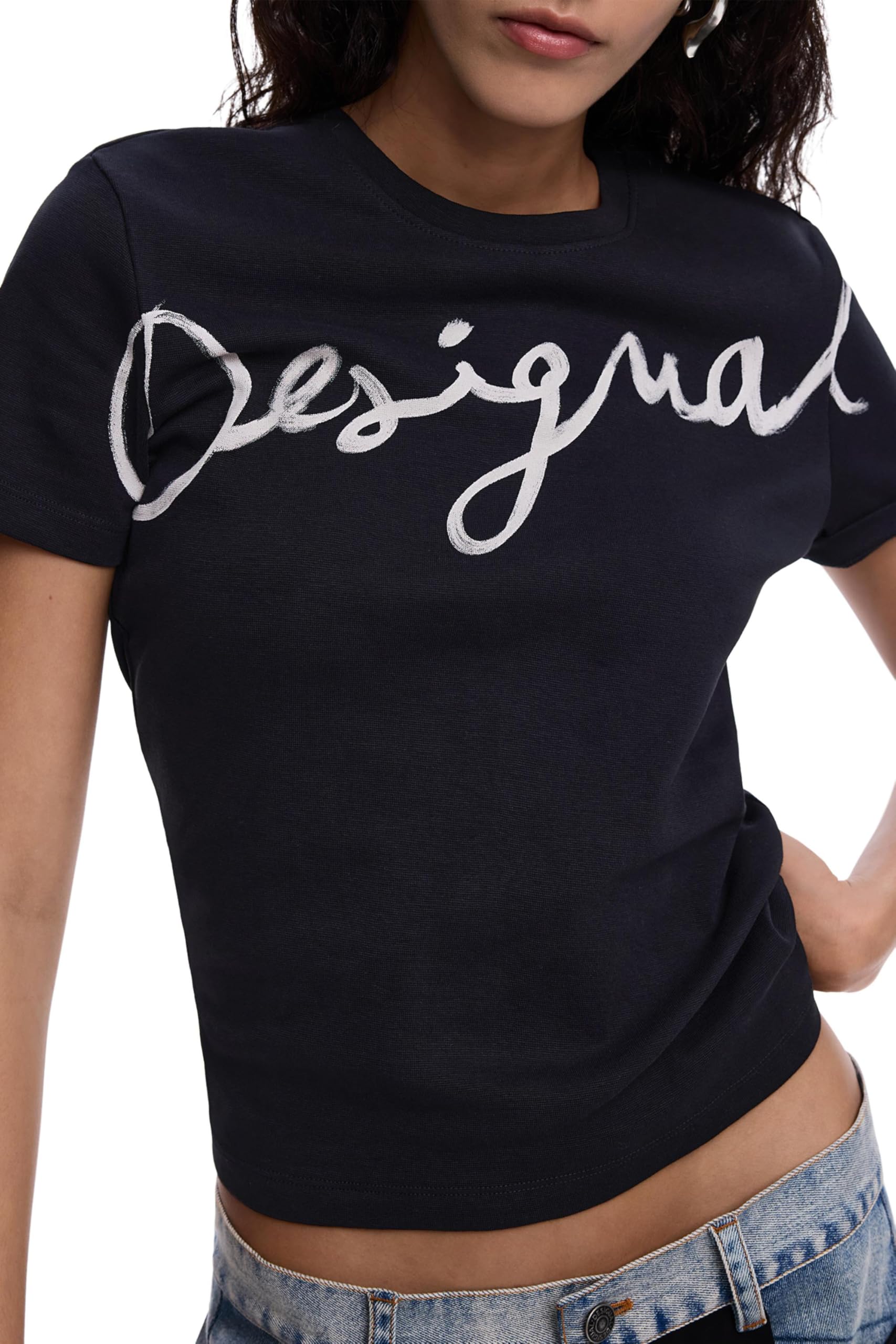 Desigual Damen Florencia T-Shirt, Schwarz, Large