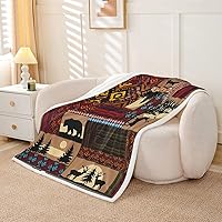 Vista 14 de Manta dorada con estampado egipcio, estilo antiguo Egipto, manta Sherpa con patrón jeroglífico del Antiguo Egipto, manta de vellón para niños