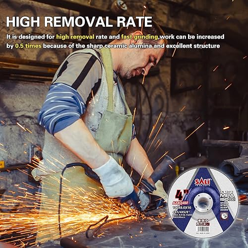 Miniatura 5 de SALI Muelas abrasivas de 4 pulgadas para metal de uso general y acero inoxidable, disco de pulido de óxido de aluminio para amoladora angular,