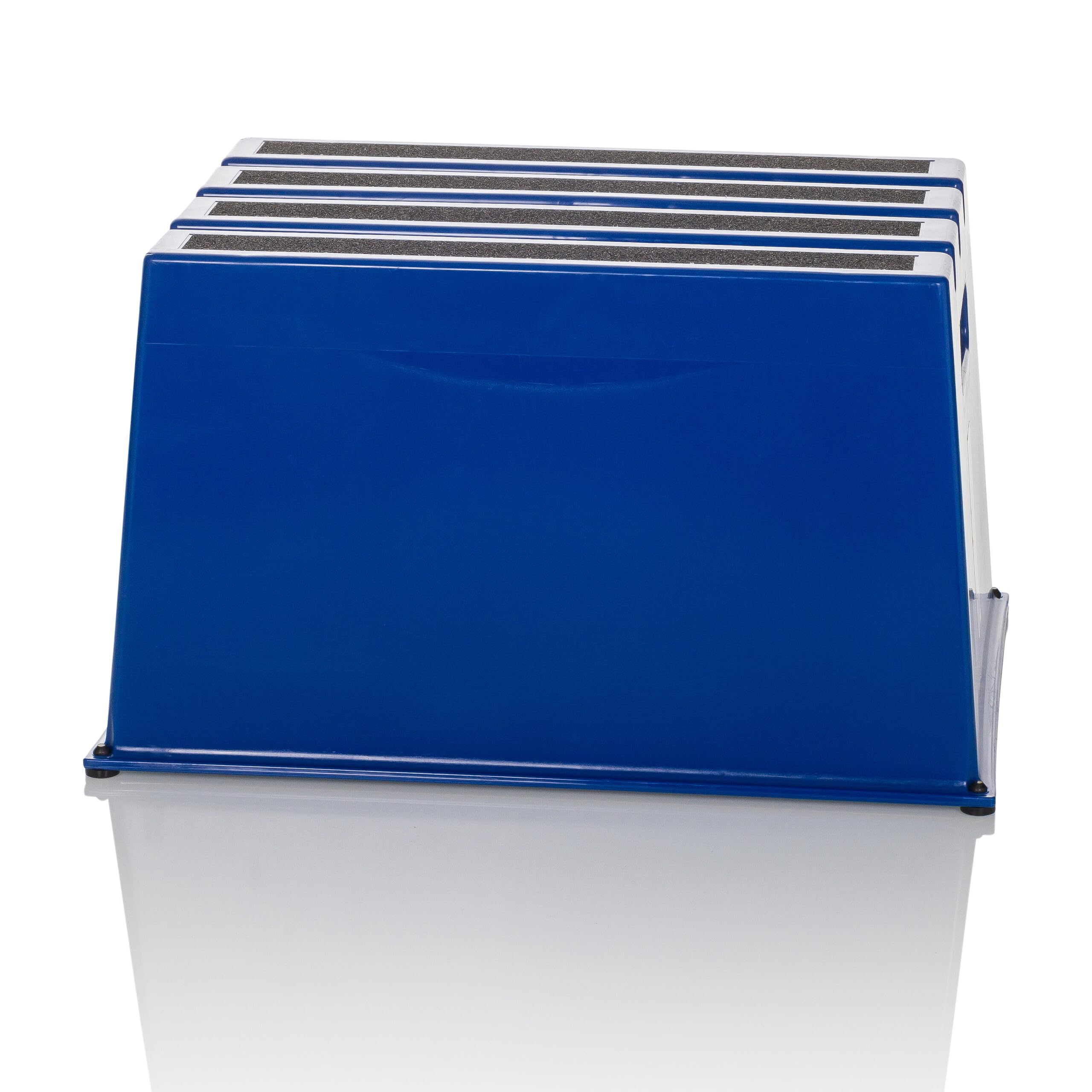 hjh OFFICE Tritthocker bis 150kg belastbar TIO-E1 Kunststoff, Rutschfester Tritt, Schemel für Zuhause und Gewerbe, 31 x 52,5 x 37,5 cm, Blau