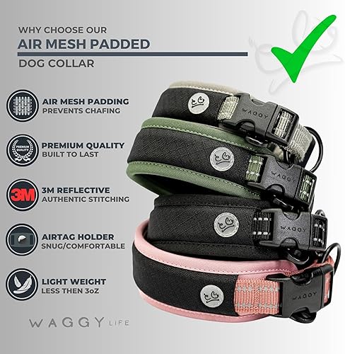Miniatura 9 de Collar para perro Airtag - Soporte para collar de perro Airtag de alta calidad - Ajustable resistente 3M reflectante sin rozaduras de malla de aire