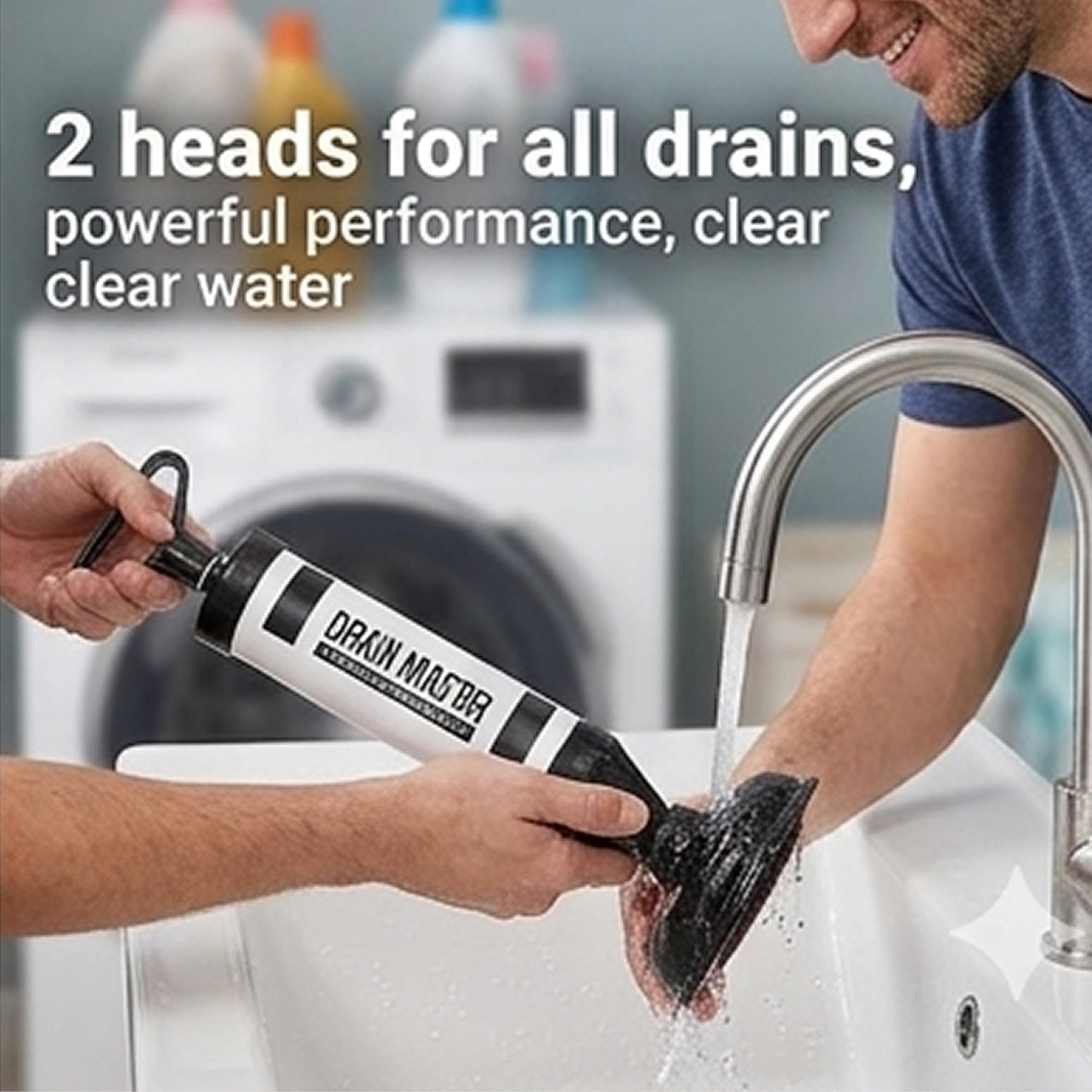 Premier Housewares Multi Plunger Sink Master Sink Plug Toaleta Unblocker Tłok Toaleta Sitko do zlewu - 40 x 6 x 6 cm