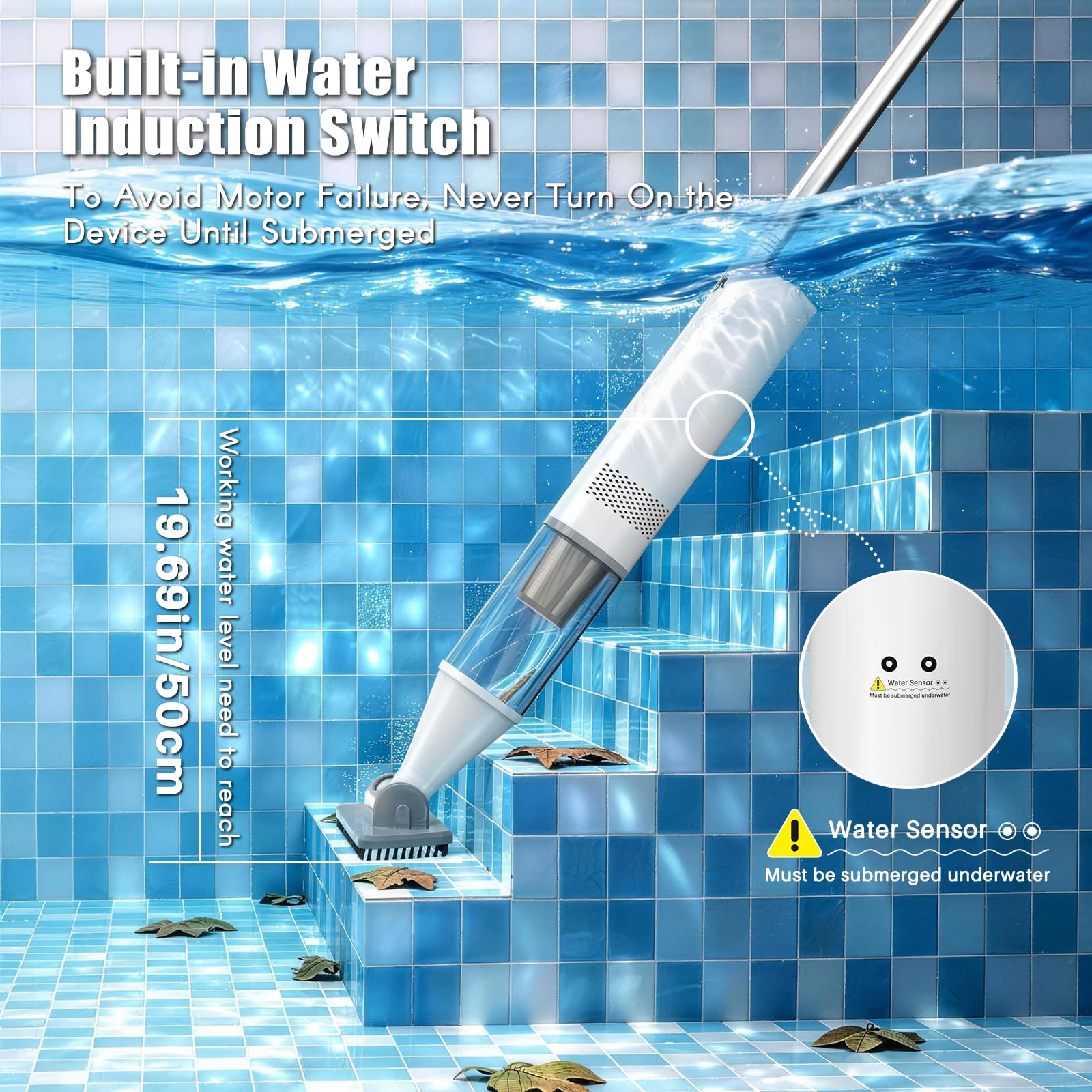Aspirateur de piscine sans fil portatif pour piscine hors sol, piscine