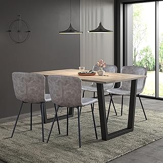 Hallowood Furniture Dudley Dining Table Set 4, 150cm Modern 