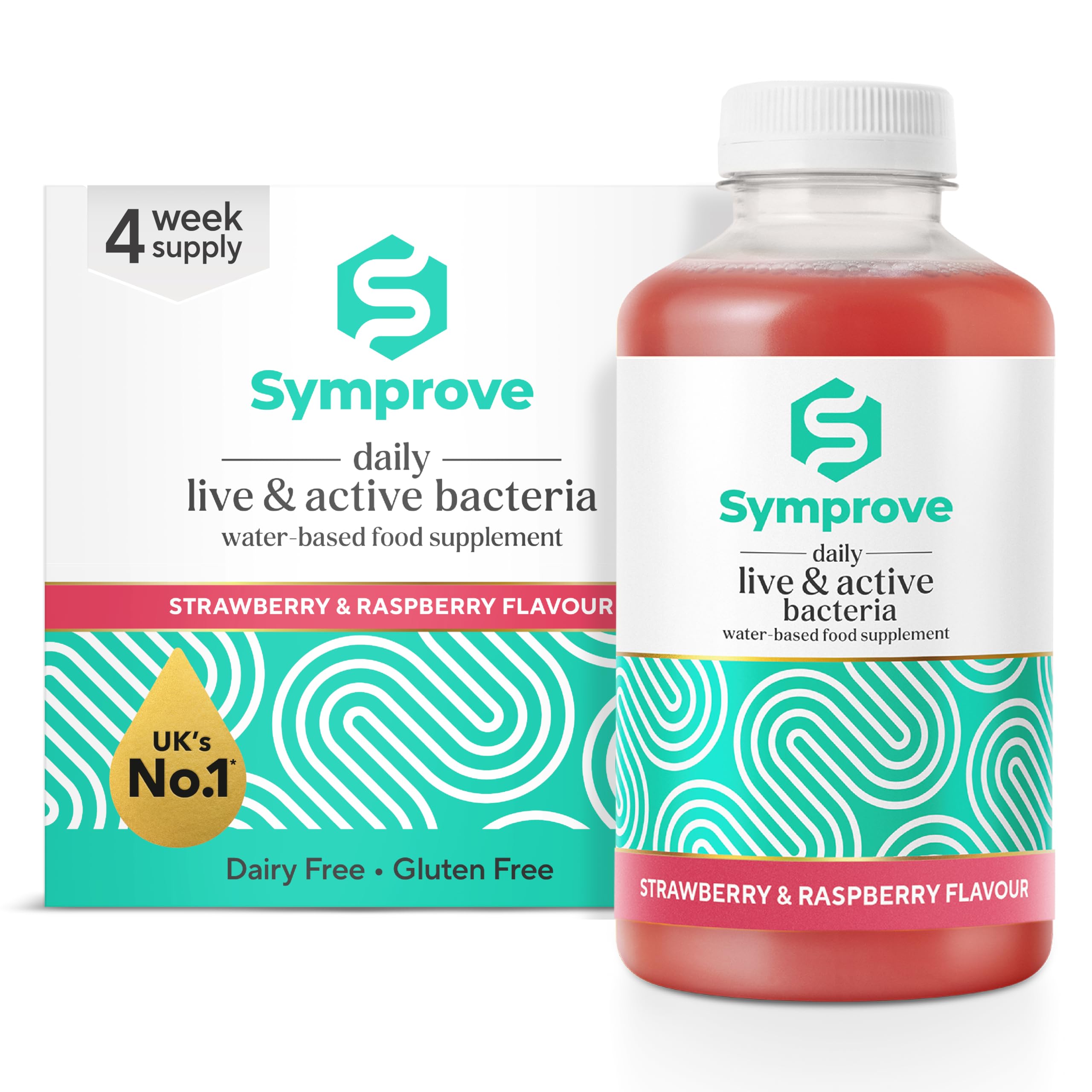 Symprove Liquid Live & Active Bacteria, Strawberry & Raspberry, 4 x 500ml