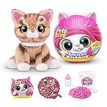Pets Alive Smitten Kittens Surprise, Ginger, Nurture Play, Soft Toy Unboxing, Interactive, 10 Sounds, Ultra Soft Plushies, Adopt Electronic Pet Kitten (Ginger)