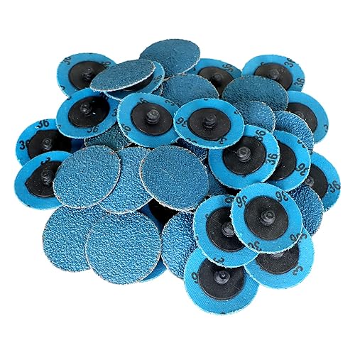 findmall 50 unidades de discos de pulido de lijado de alúmina de circonio de grano 36 de 2 pulgadas para molinillo de muere superficie de rebabas de