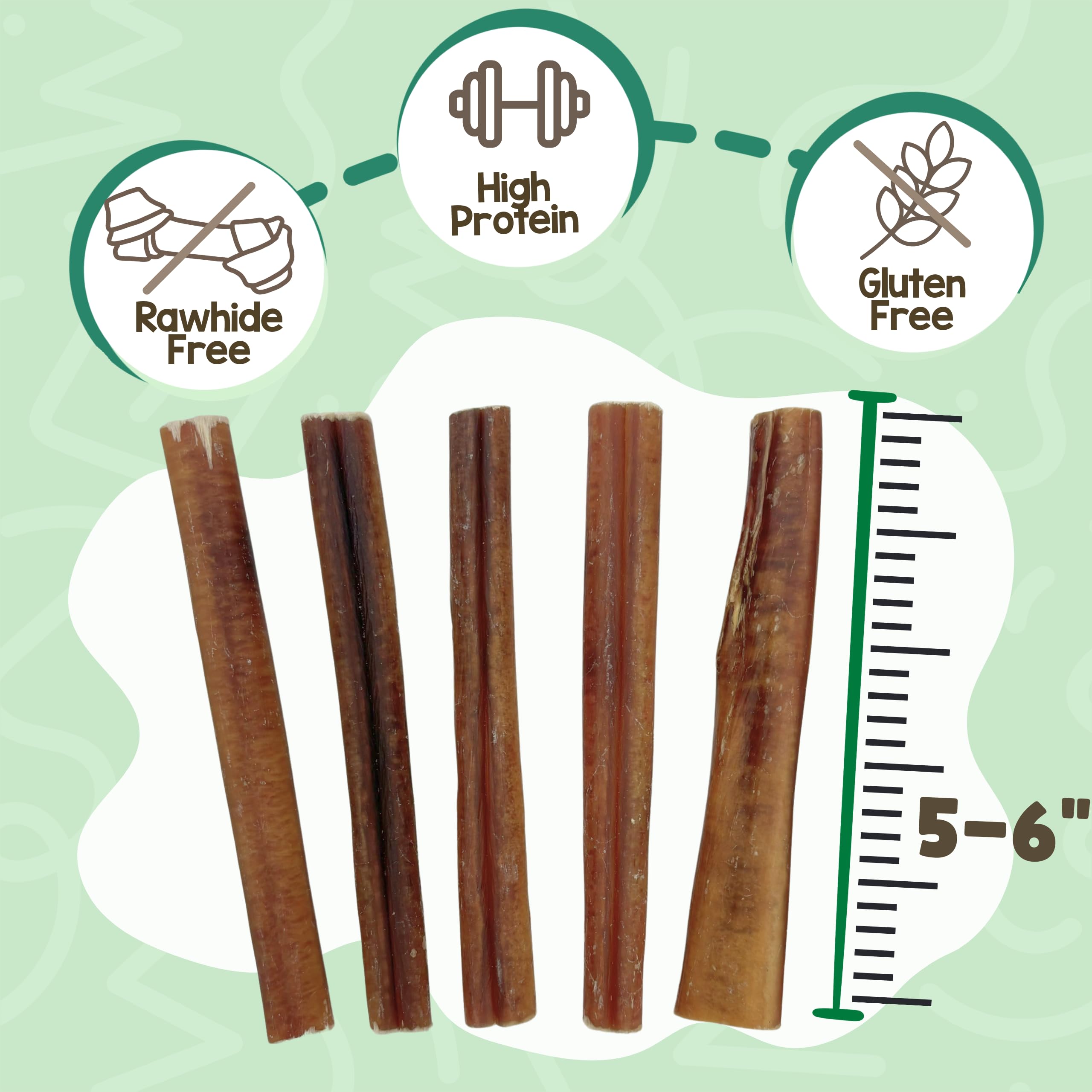 Nature Gnaws Grande bullo bastoni - Tutti Naturale Premio ruspanti Nutrito d'erba Manzo Cane Mastica 5-6"(10 Pacco)