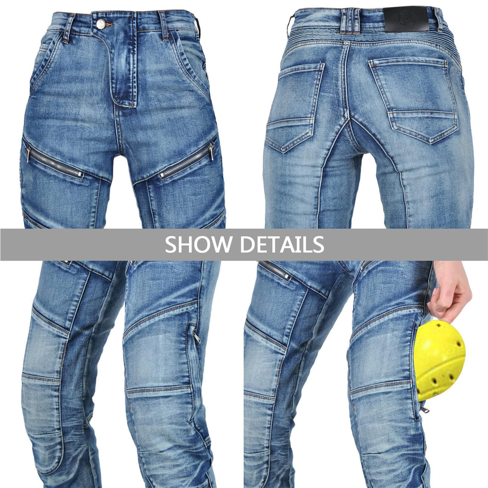 Motorradhose Herren, Motorrad Jeans Damen Aus Aramidfaser, Unisex Motorrad Schutzhose Hose Mit Protektoren