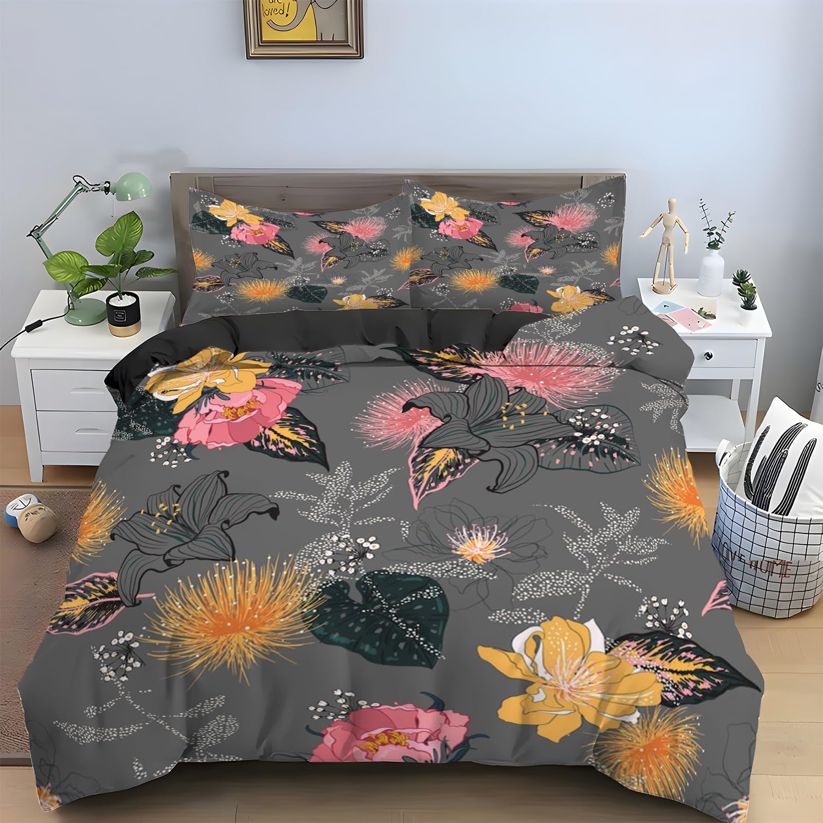 Housse de Couette 240 x 260 Anti-Plis avec Zip Invisible
