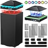FYOUNG Efficient Cooling Fan for Xbox Series X with Dust Cover Filter, Colorful RGB Light Accessories with Low Noise 3 Levels Cooler Fan System, Extra 2 USB Port for Xbox Series X Console