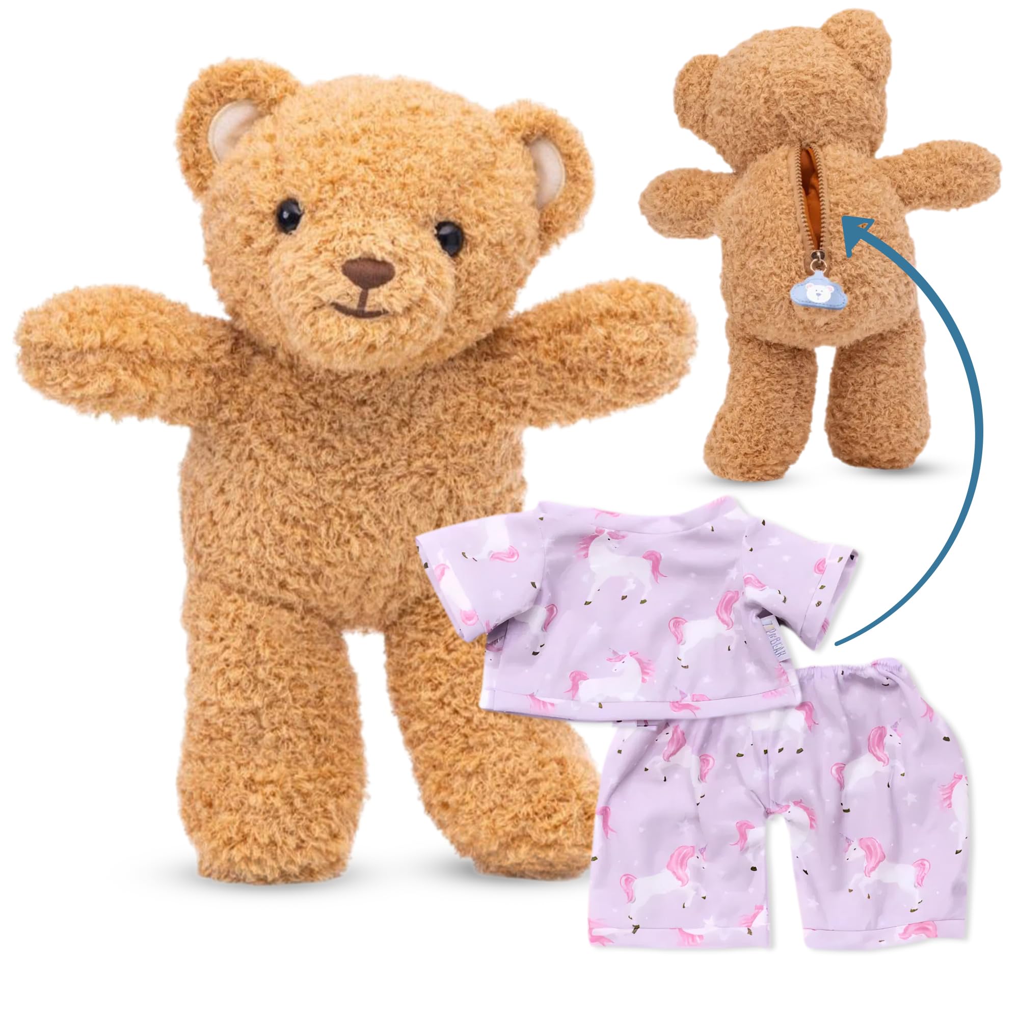 Amazon.com: Zip N' Bear Stuffed Animal Wearing Unicorn Pajamas