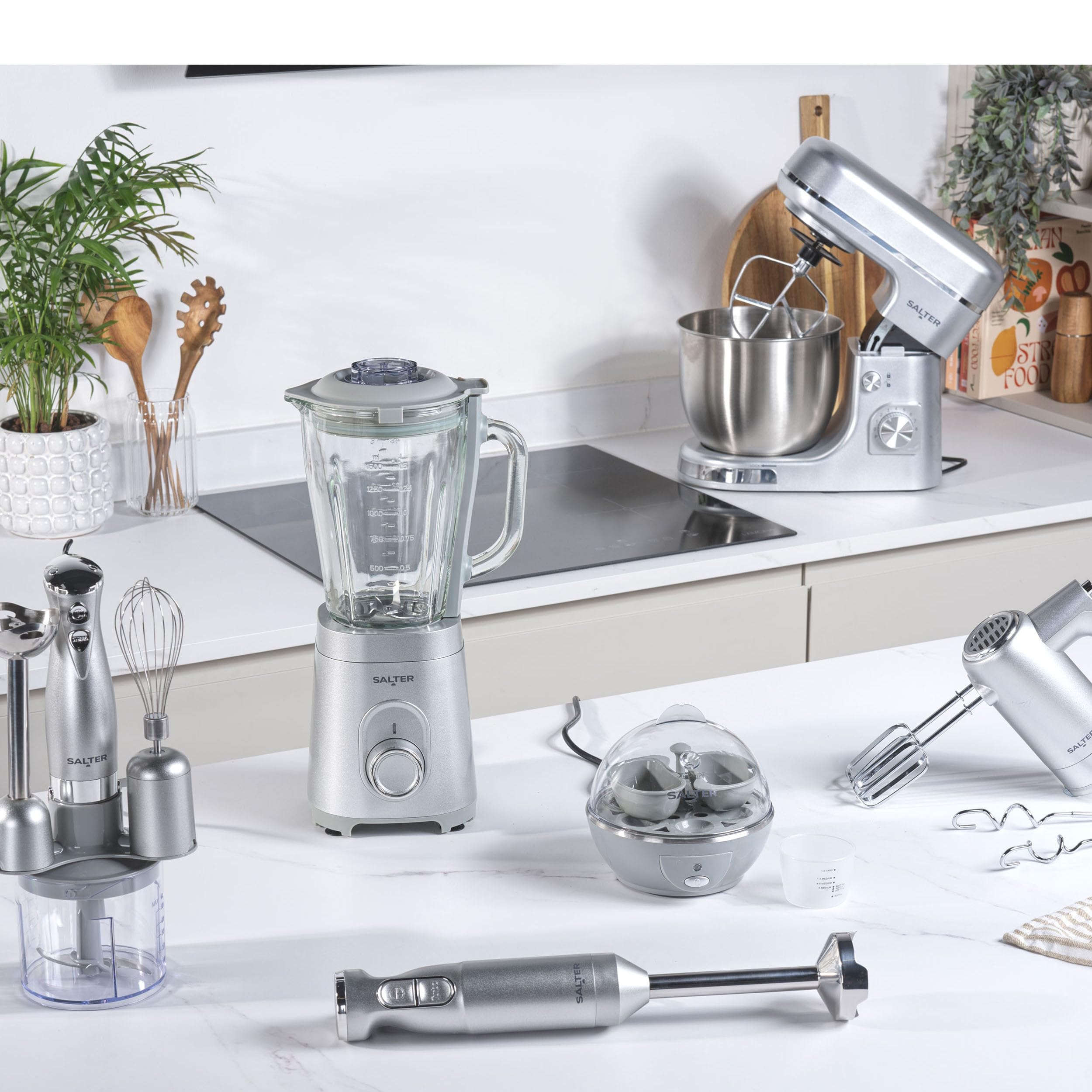 Salter EK6359MMSVDE Aspen Montalatte - Vaporiera elettrica 4 in 1, schiuma di latte calda e fredda, caffè, cappuccino, latte, capacità di schiumatura 150 ml/capacità di riscaldamento 300 ml, 500 W