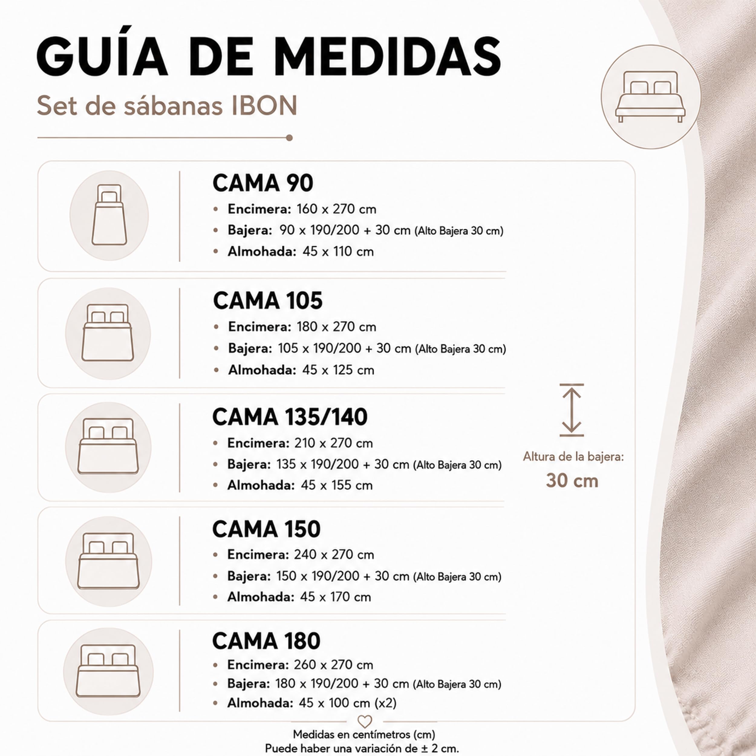 BESCH Set de Sábanas 3 Piezas para Cama 150, Juego de Sábanas con Encimera, Bajera Ajustable y Funda de Almohada, 48% Algodón 52% Poliéster, Oeko Tex, Fabricado en España