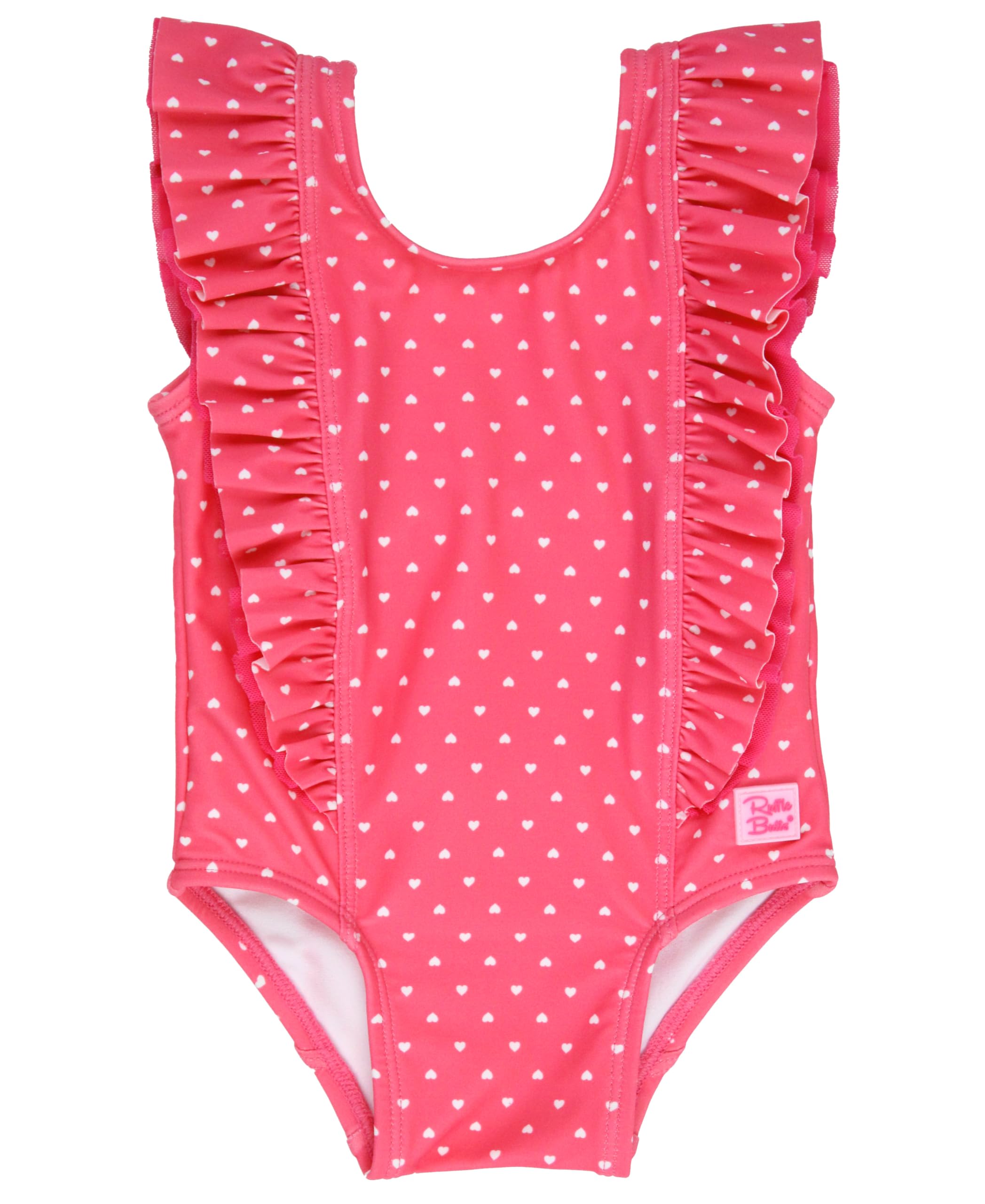 RuffleButts Rash Guard con Orlo Arricciato Flamingo Frenzy, 2 Pezzi